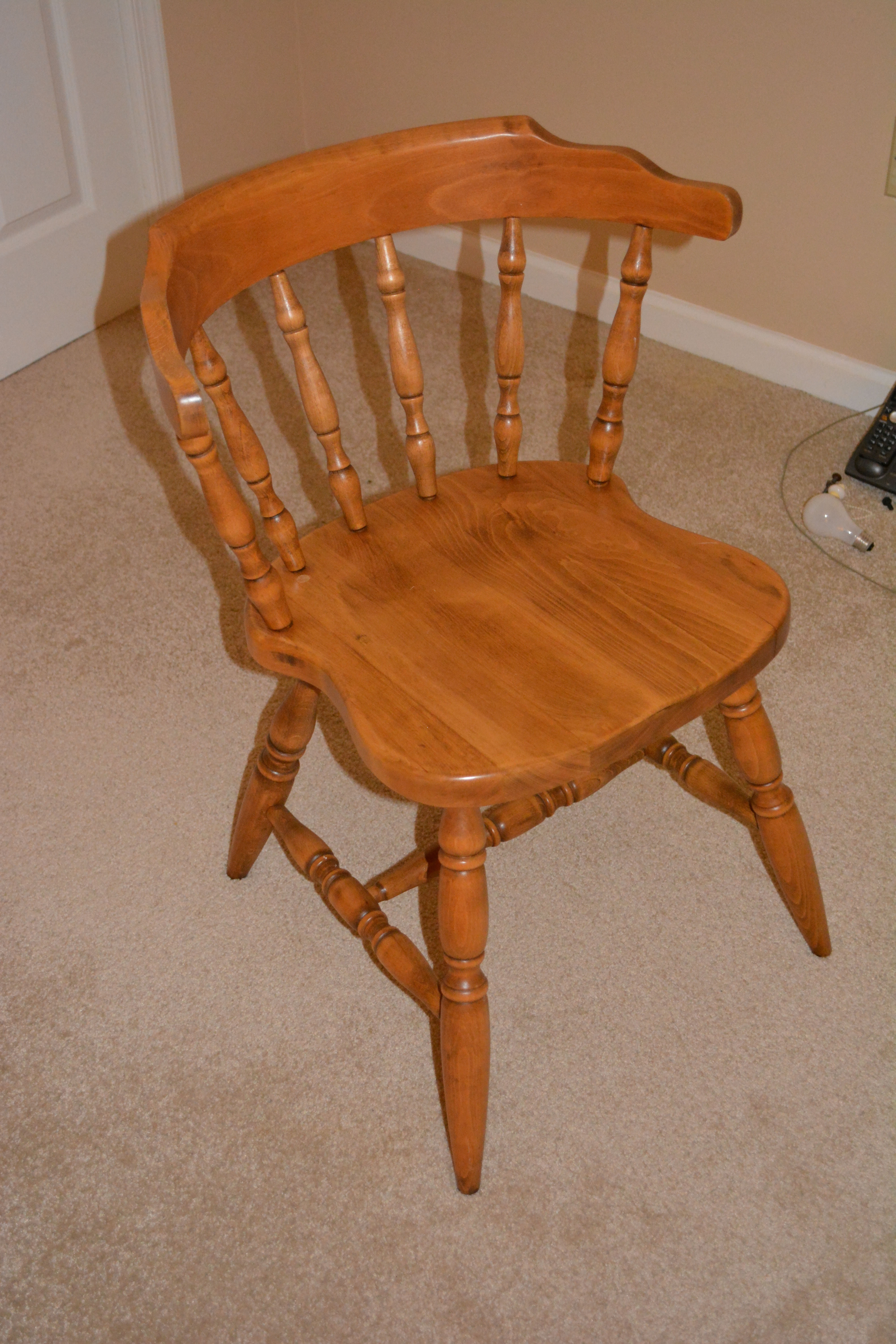 Vintage Oak Corner Desk and Pine Chair