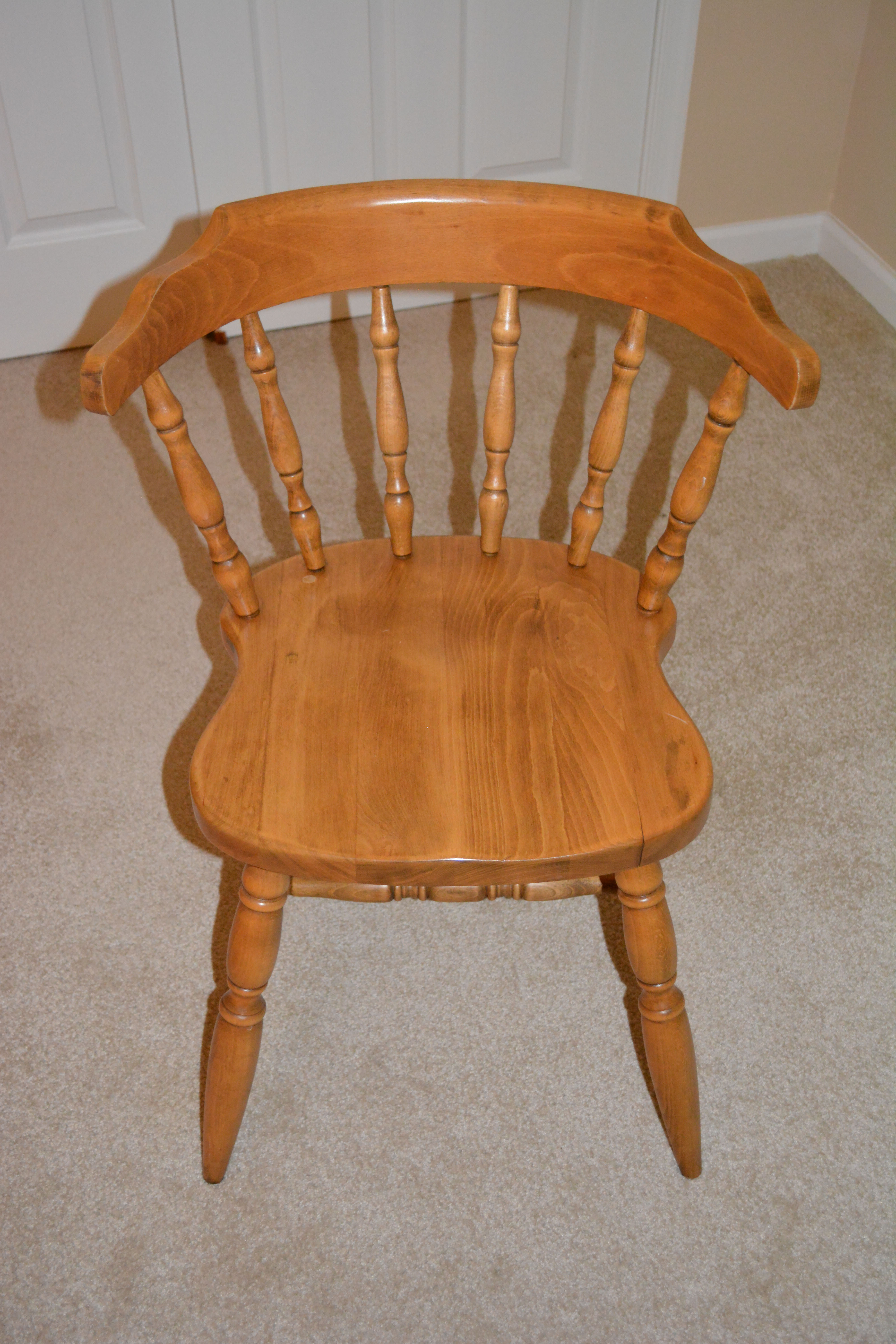 Vintage Oak Corner Desk and Pine Chair