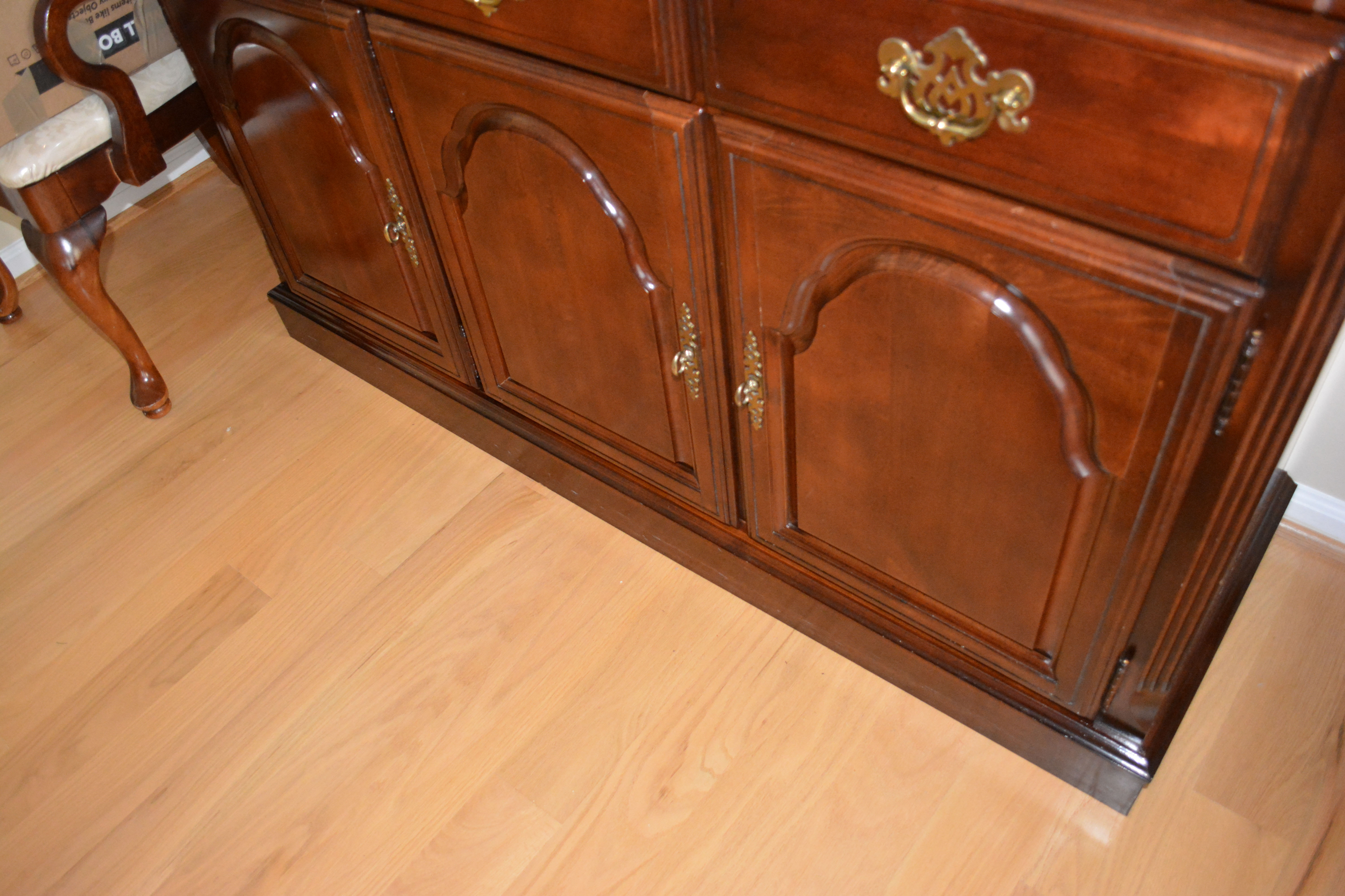 Traditional Cherry China Cabinet By Broyhill