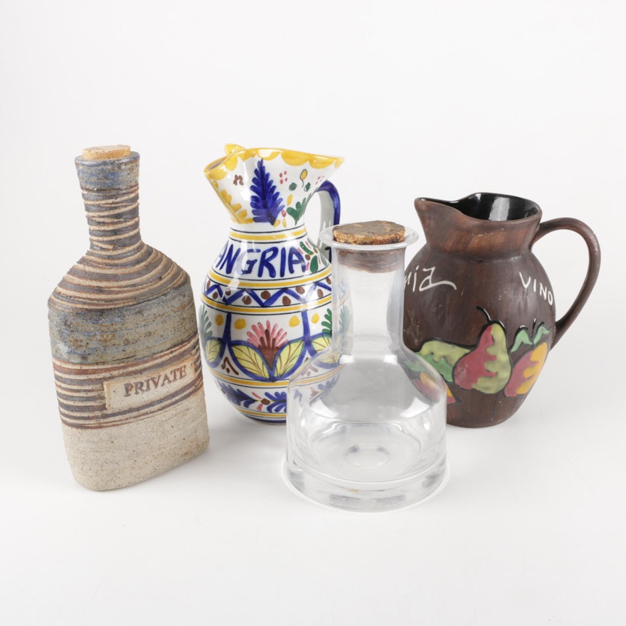 Assortment of Ceramic and Glass Jars and Pitchers