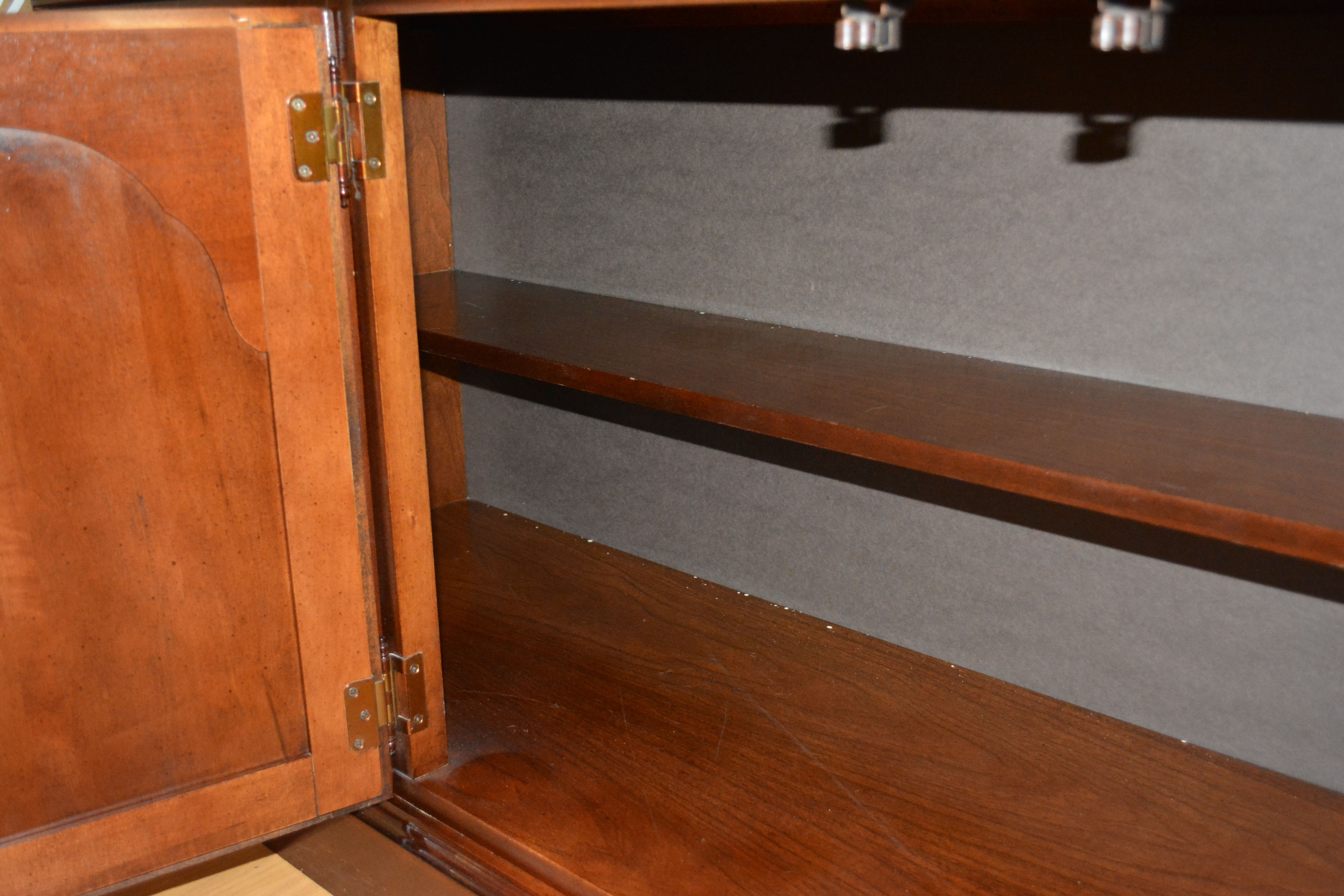 Traditional Cherry China Cabinet By Broyhill