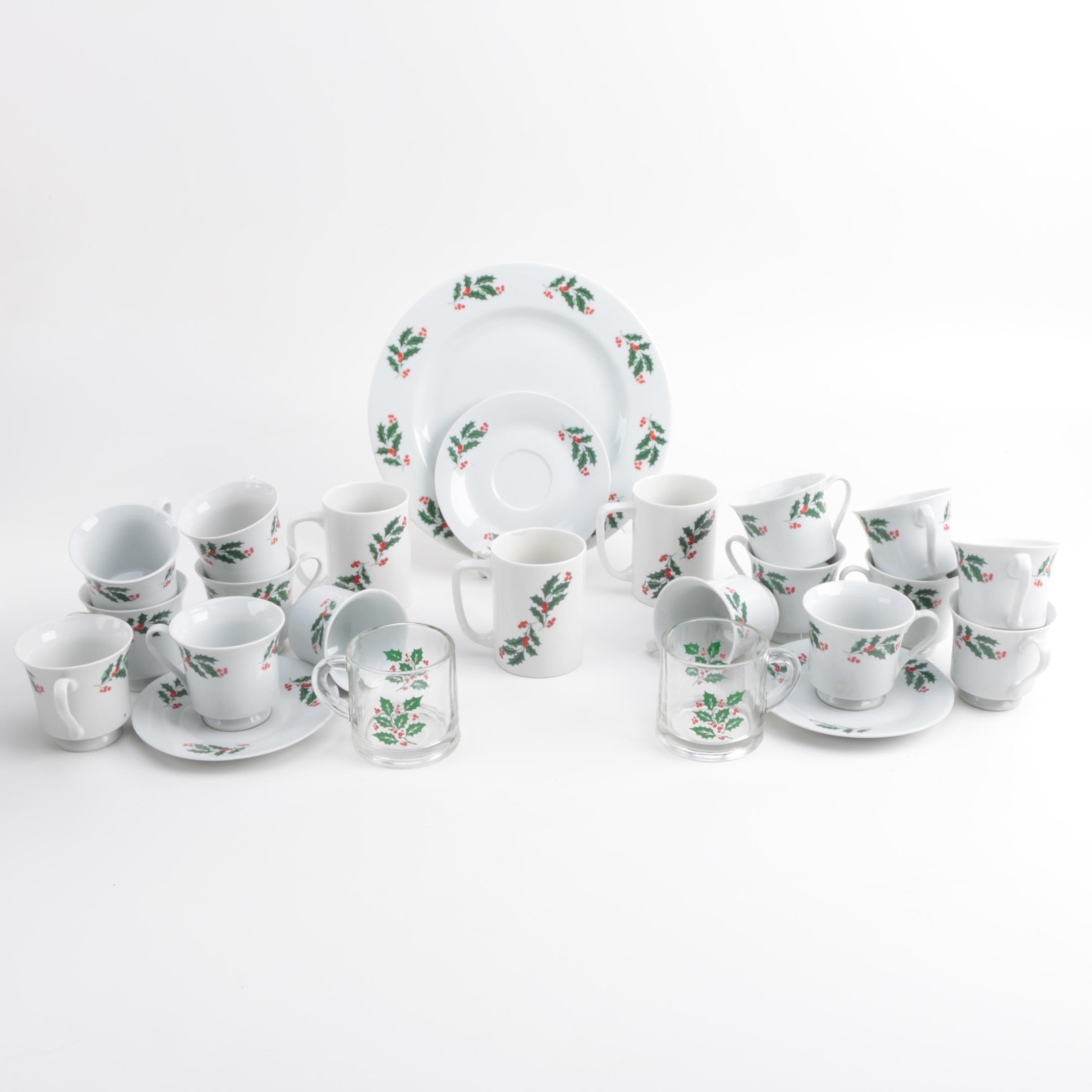 Chinese Holly and Berry Porcelain Tableware
