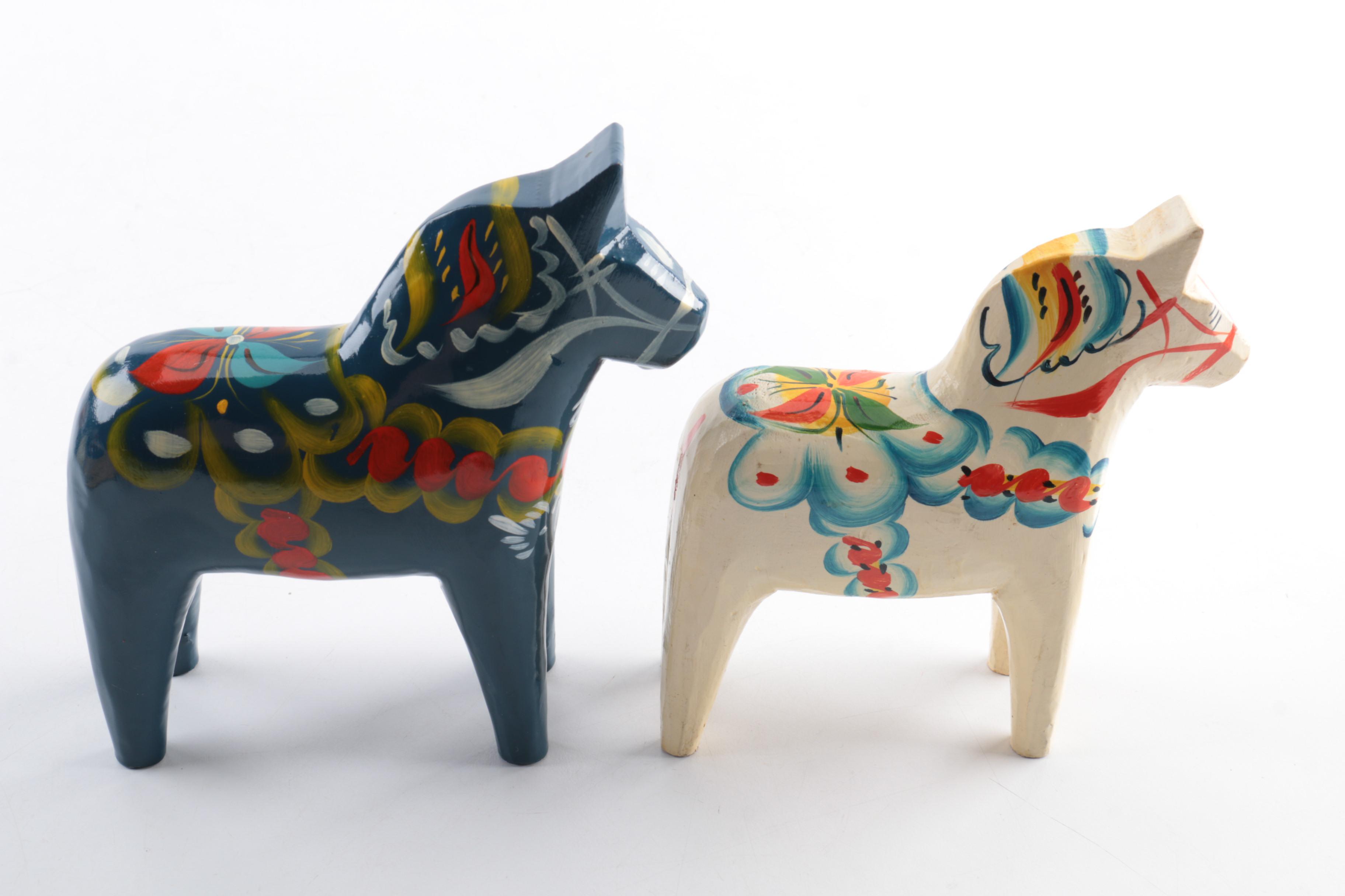 Nils Olsson Swedish Painted Wooden Horses