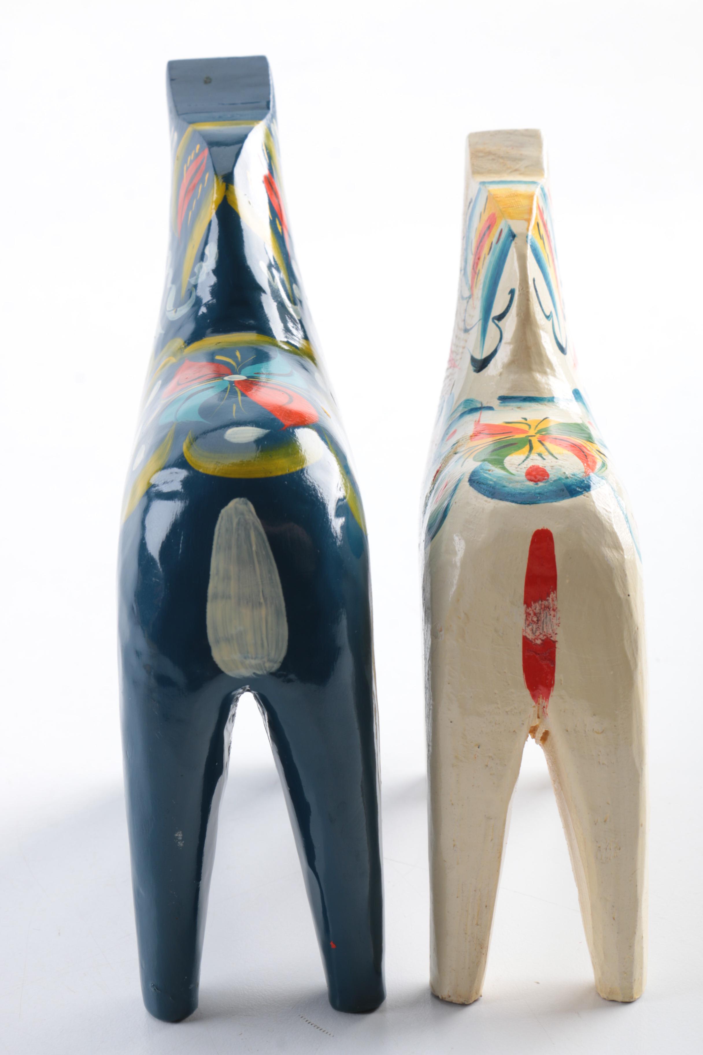 Nils Olsson Swedish Painted Wooden Horses