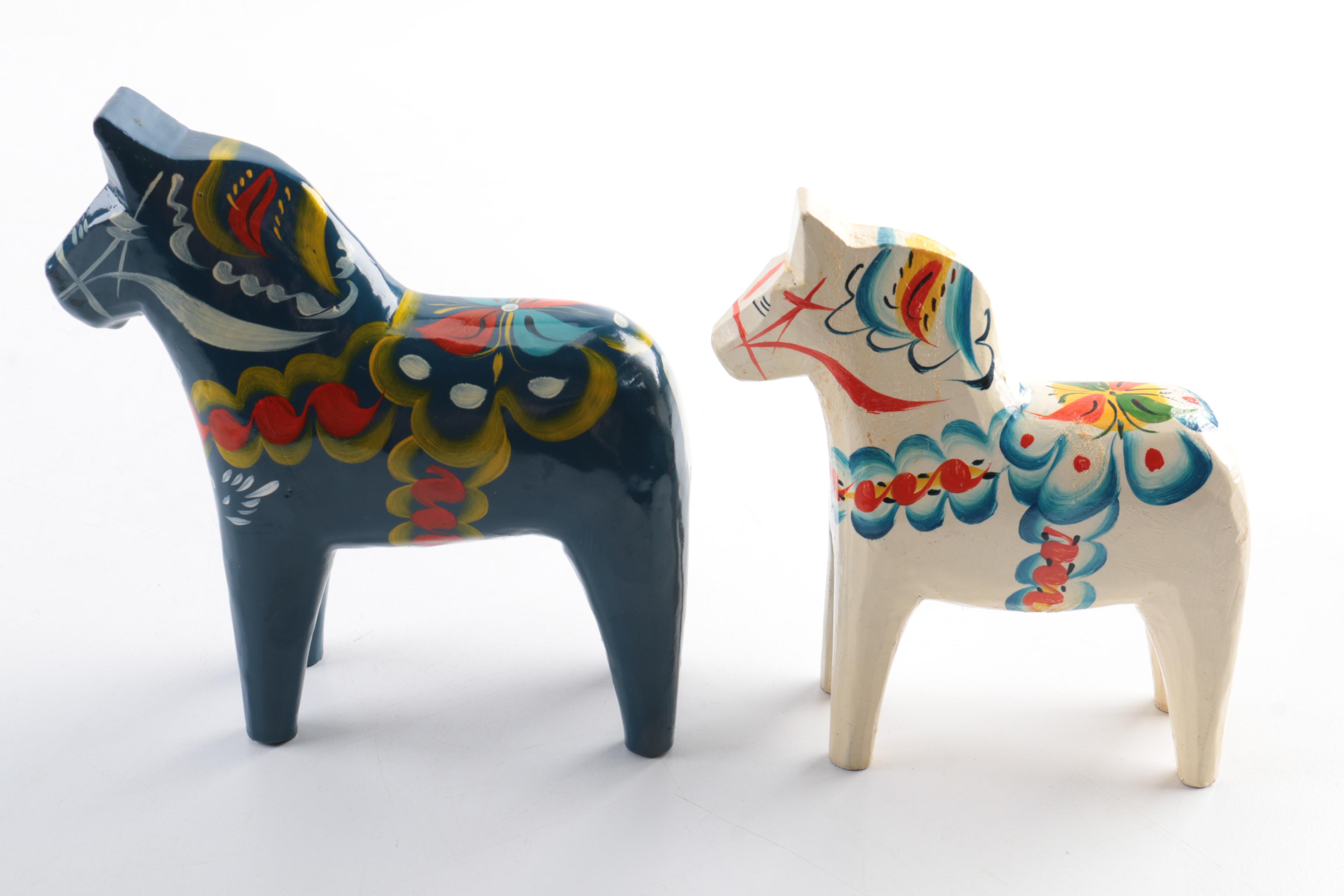 Nils Olsson Swedish Painted Wooden Horses