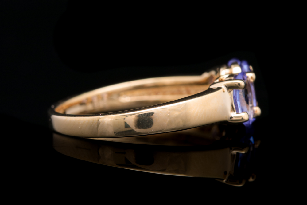 Gold Was on Sterling Silver and 1.33 CTW Tanzanite Three Stone Ring