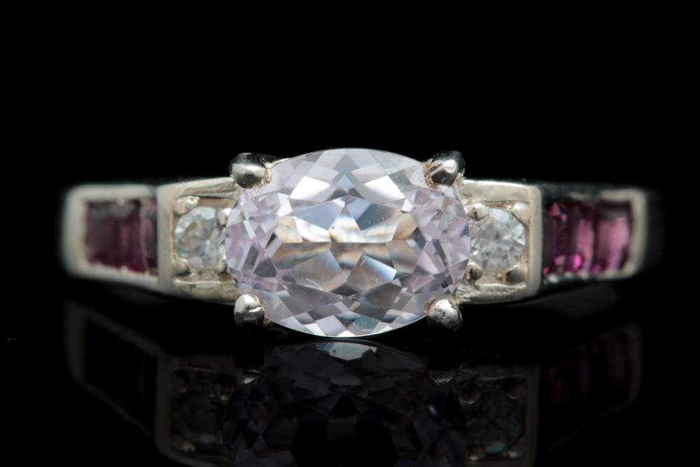 Sterling Silver, Quartz and Garnet Ring