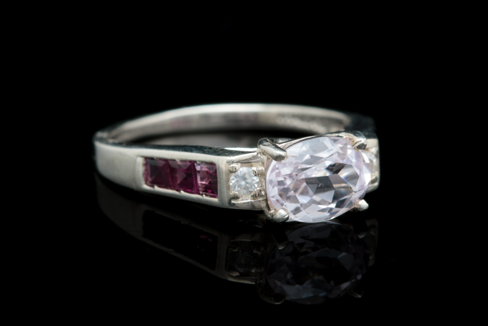 Sterling Silver, Quartz and Garnet Ring