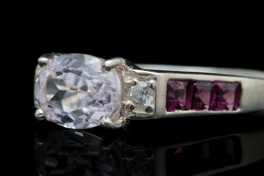 Sterling Silver, Quartz and Garnet Ring