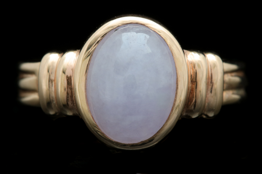 14K Yellow Gold and Purple Jadeite Ring