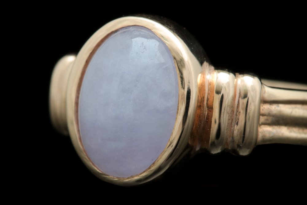 14K Yellow Gold and Purple Jadeite Ring