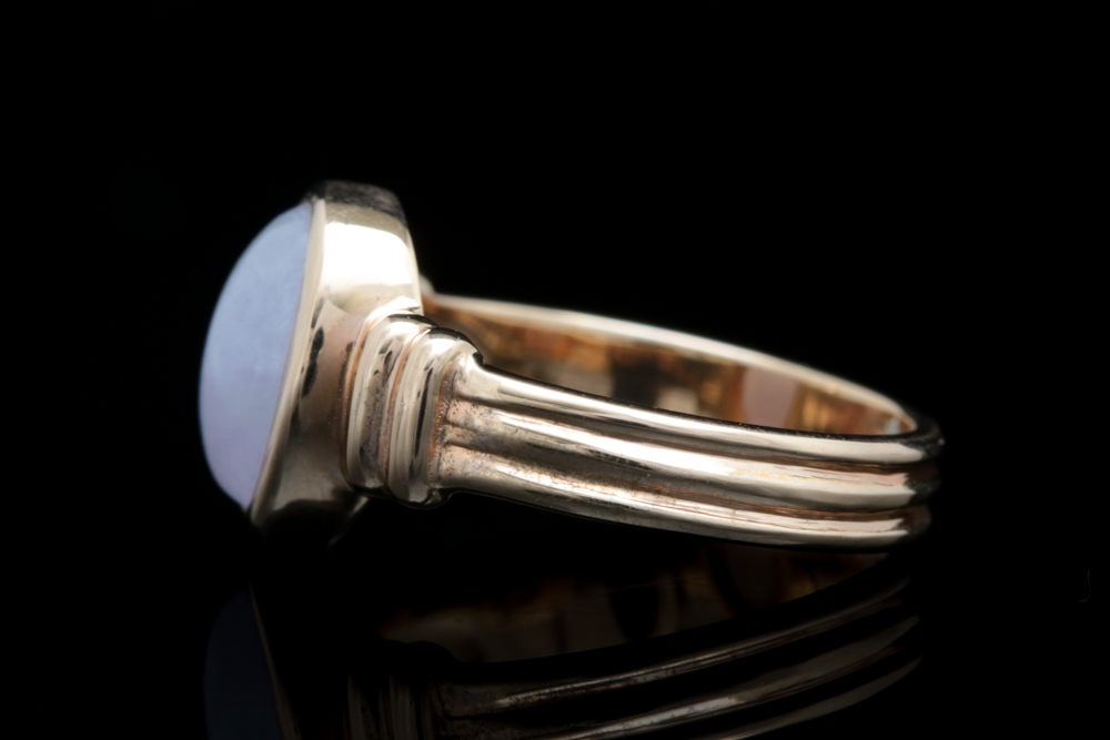 14K Yellow Gold and Purple Jadeite Ring