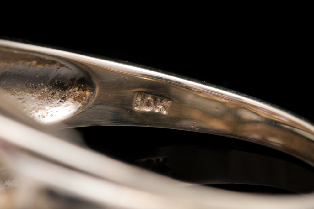 10K Yellow Gold, Amethyst and Diamond Ring