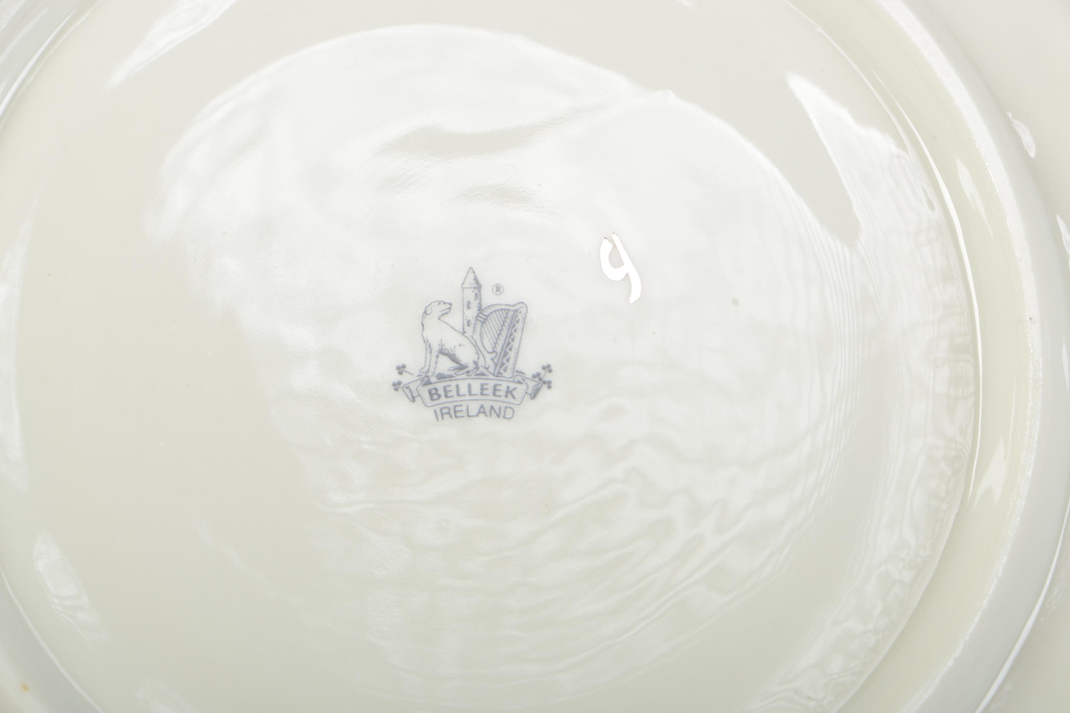 Belleek Porcelain Plate and Vintage Coffee Mugs