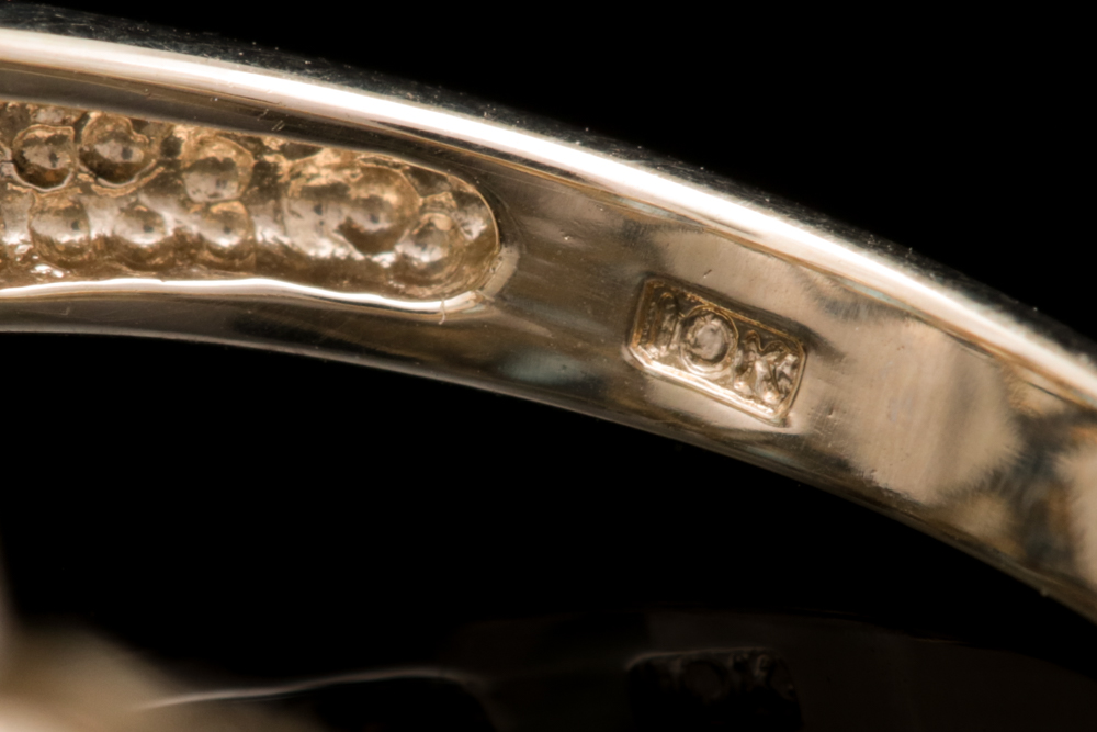 10K Yellow Gold, Blue Topaz and Diamond Ring