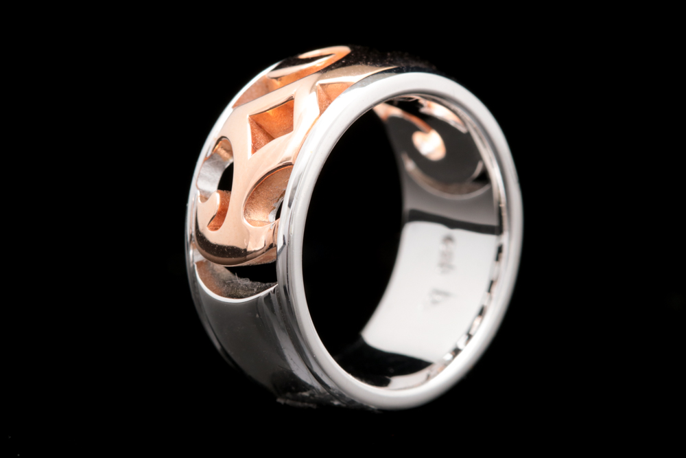 Bastian Rose Gold Wash on Sterling Silver Filigree Ring