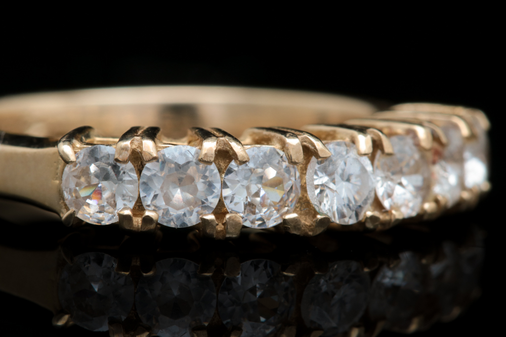 10K Yellow Gold and White Topaz Ring