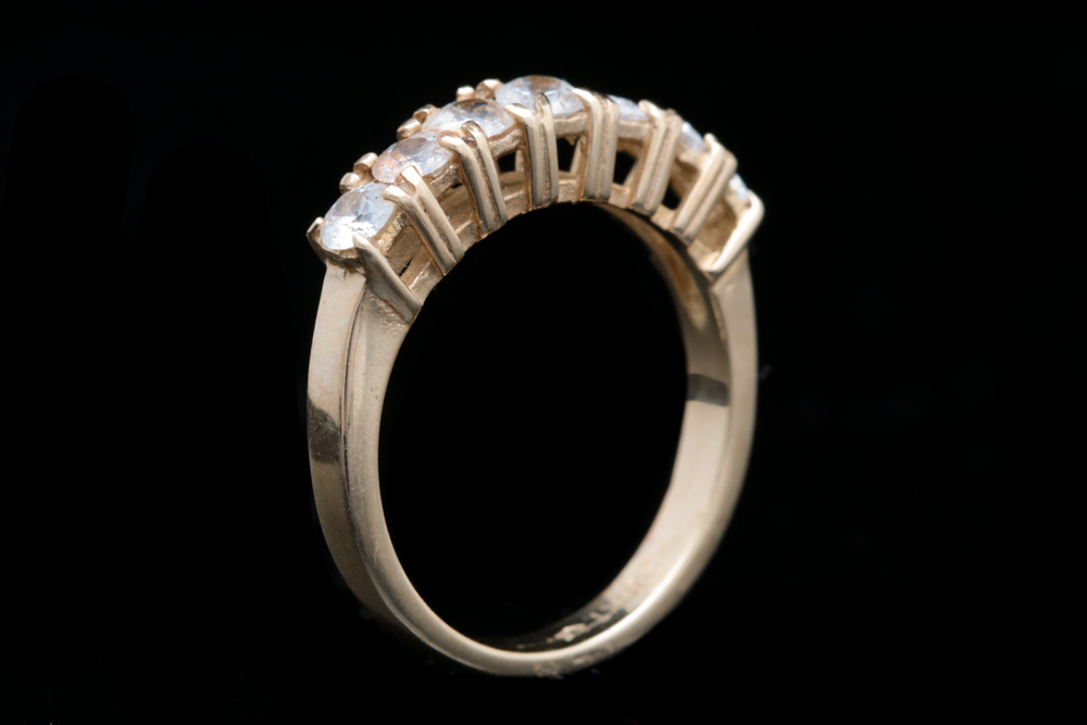 10K Yellow Gold and White Topaz Ring