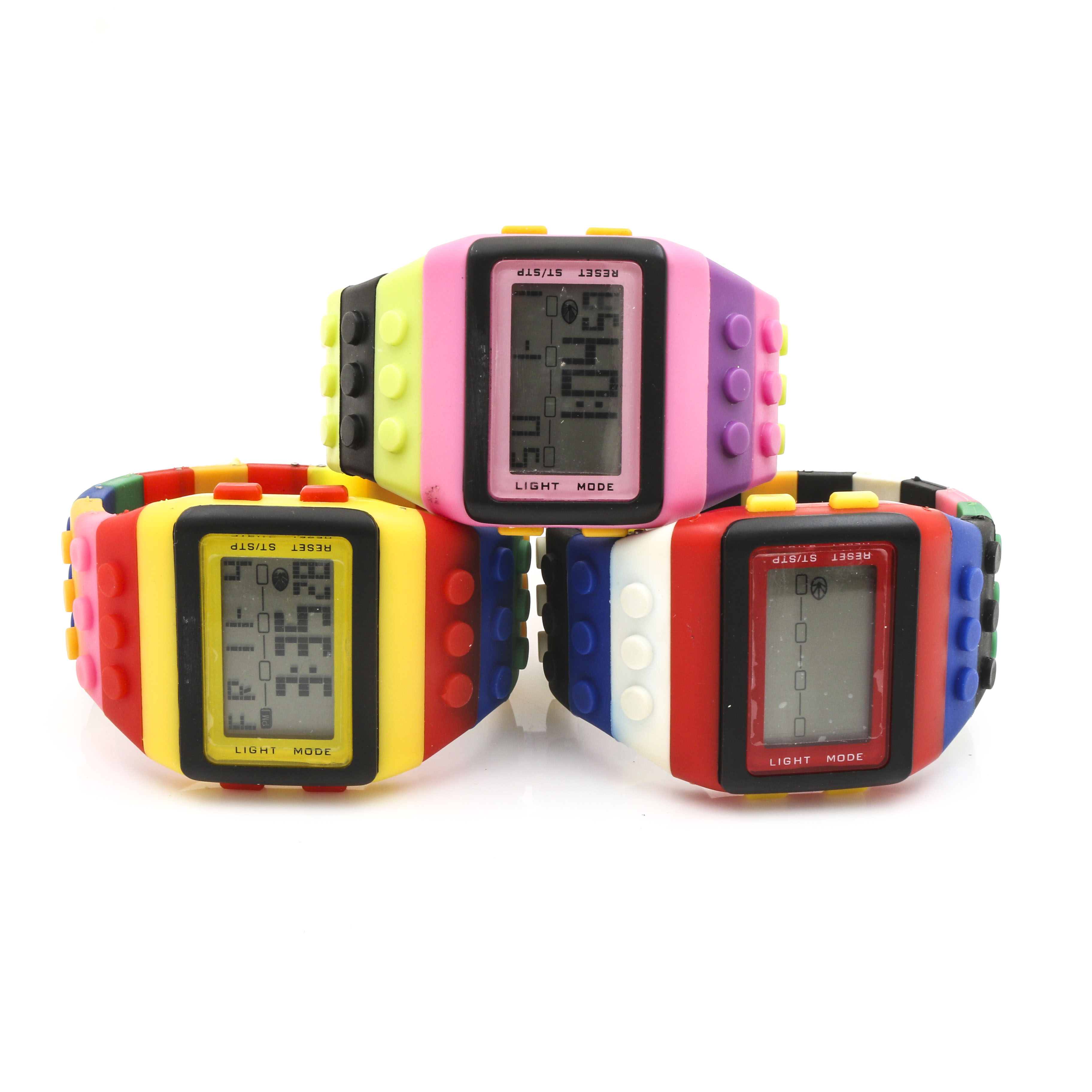 Grouping of Shhors Rainbow Building Block Digital Watch