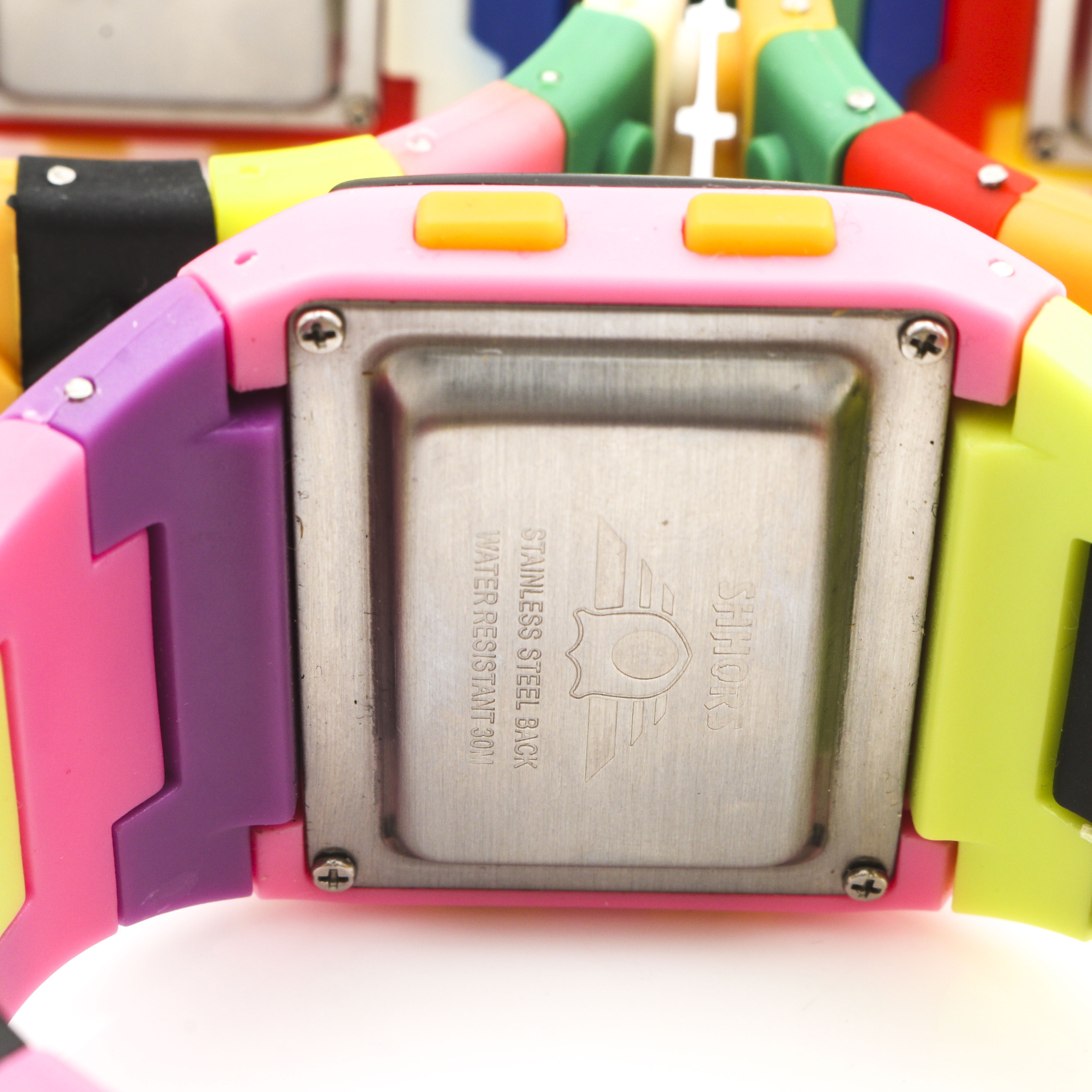Grouping of Shhors Rainbow Building Block Digital Watch