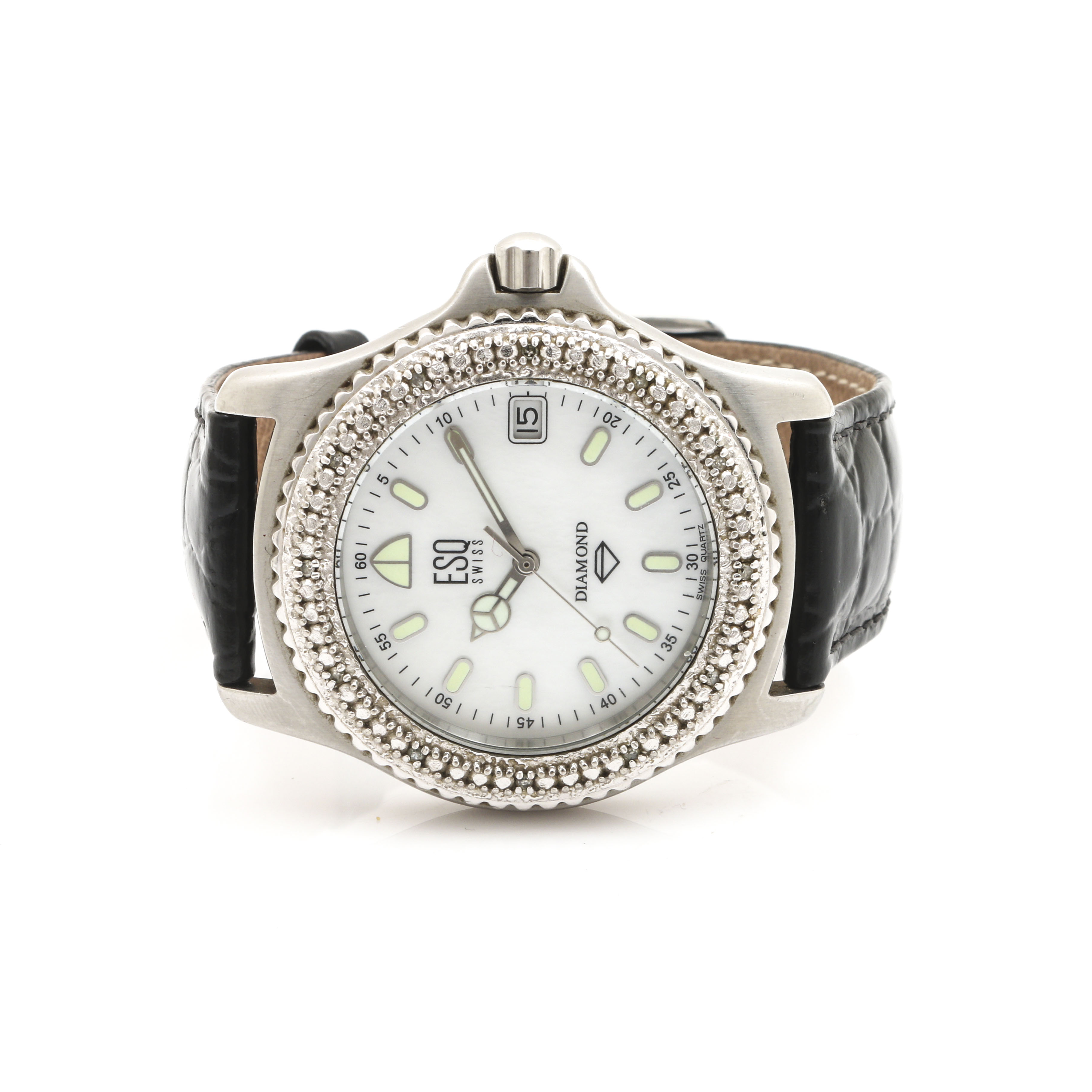 ESQ Swiss Silver Tone Diamond Watch