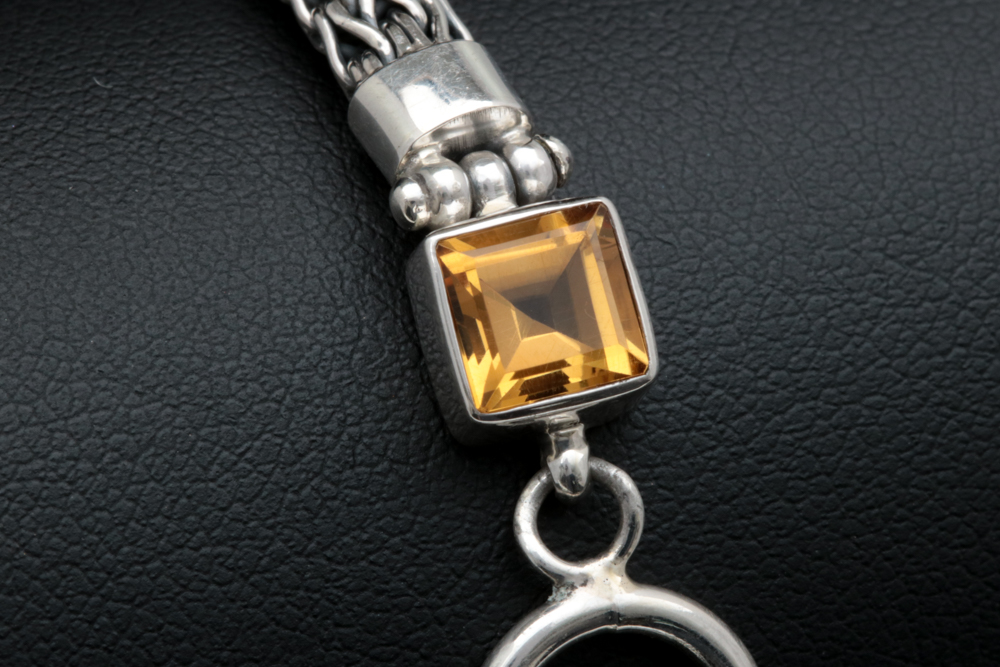 Sterling Silver, Mabé Pearl, Amethyst and Opal Doublet Bracelet