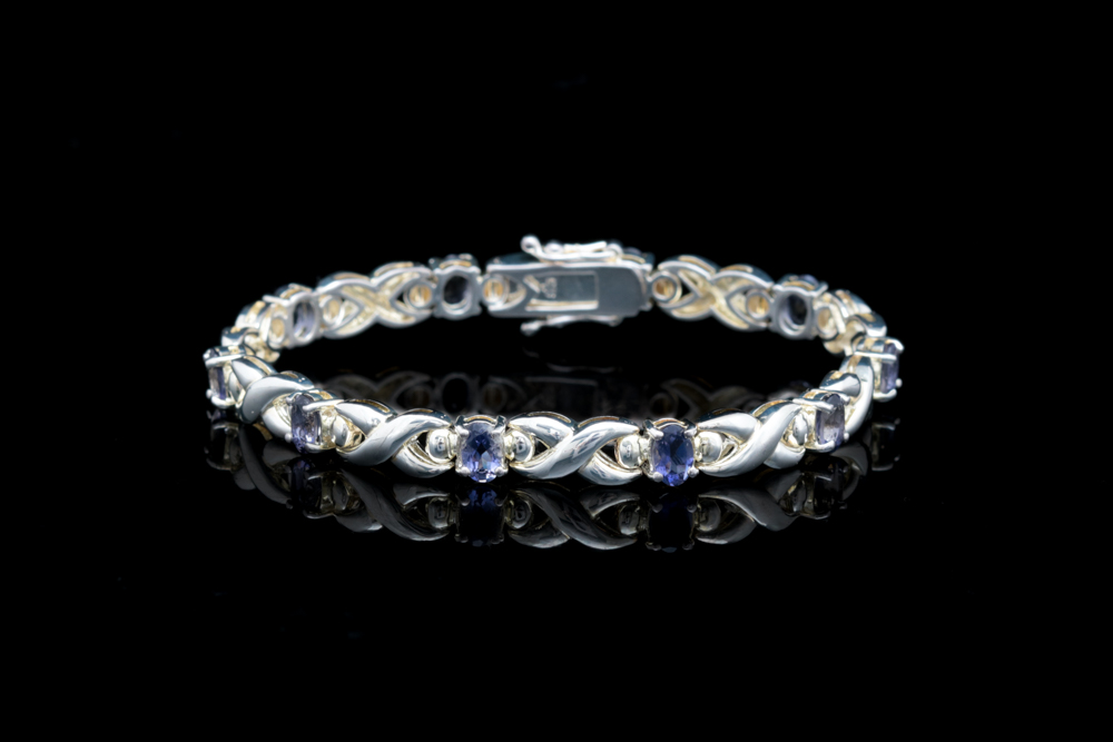 Sterling Silver and Iolite Bracelet