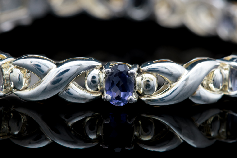 Sterling Silver and Iolite Bracelet