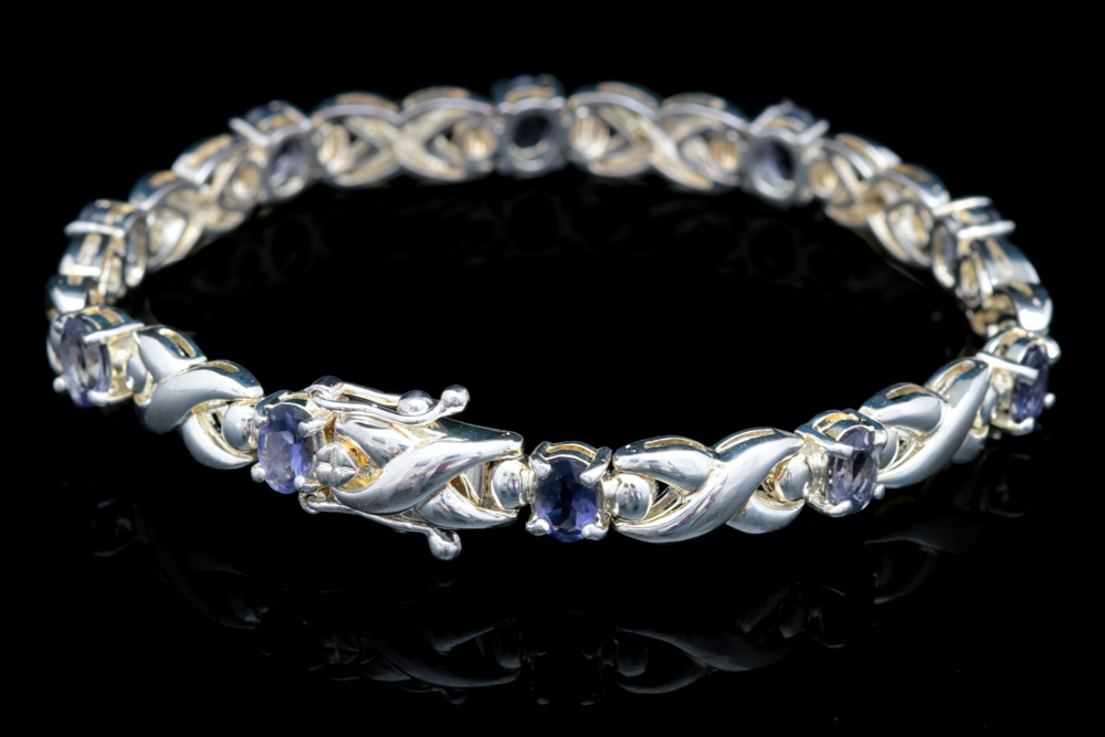 Sterling Silver and Iolite Bracelet
