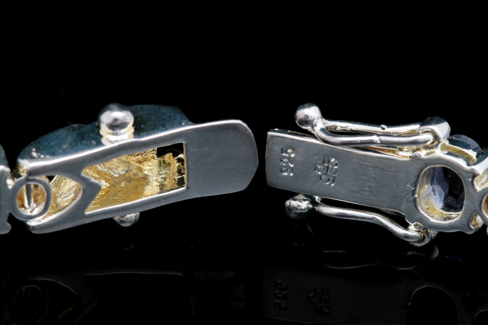 Sterling Silver and Iolite Bracelet