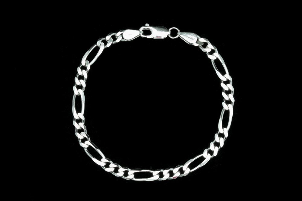 Sterling Silver Figaro Chain Bracelet