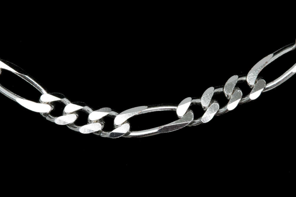 Sterling Silver Figaro Chain Bracelet