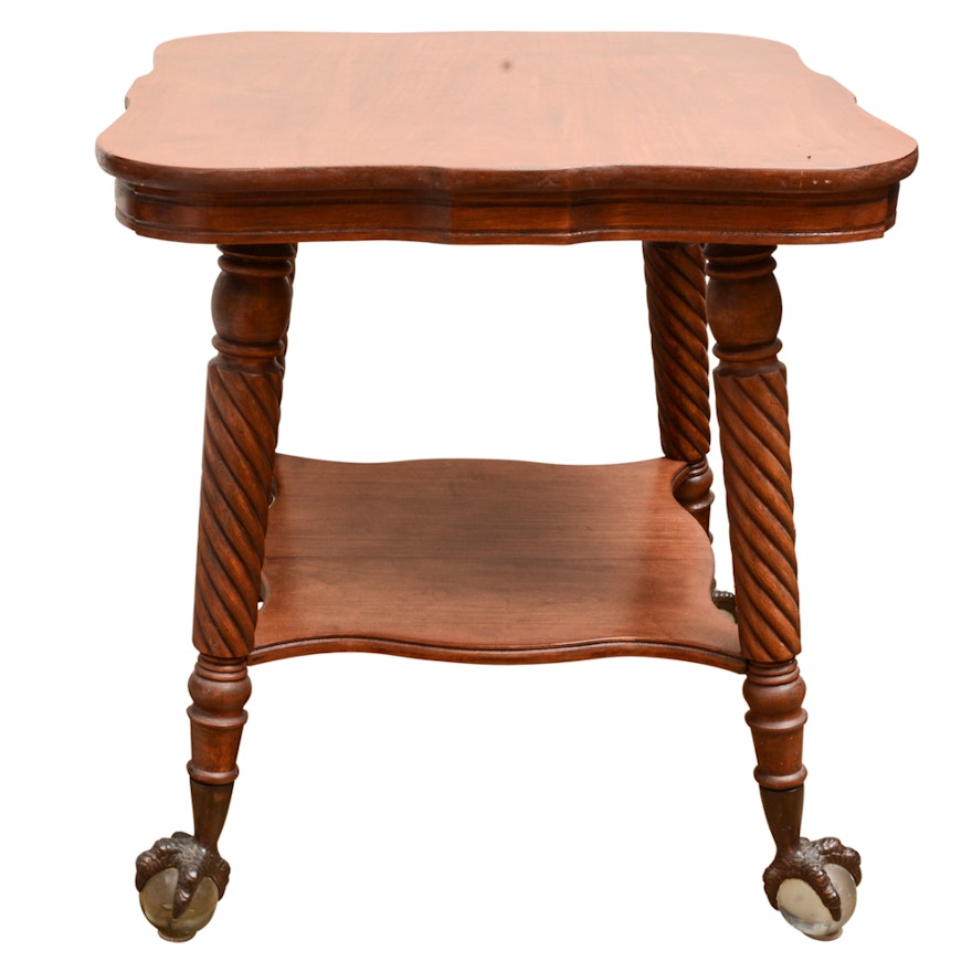Antique Victorian Claw-and-Ball Foot Side Table