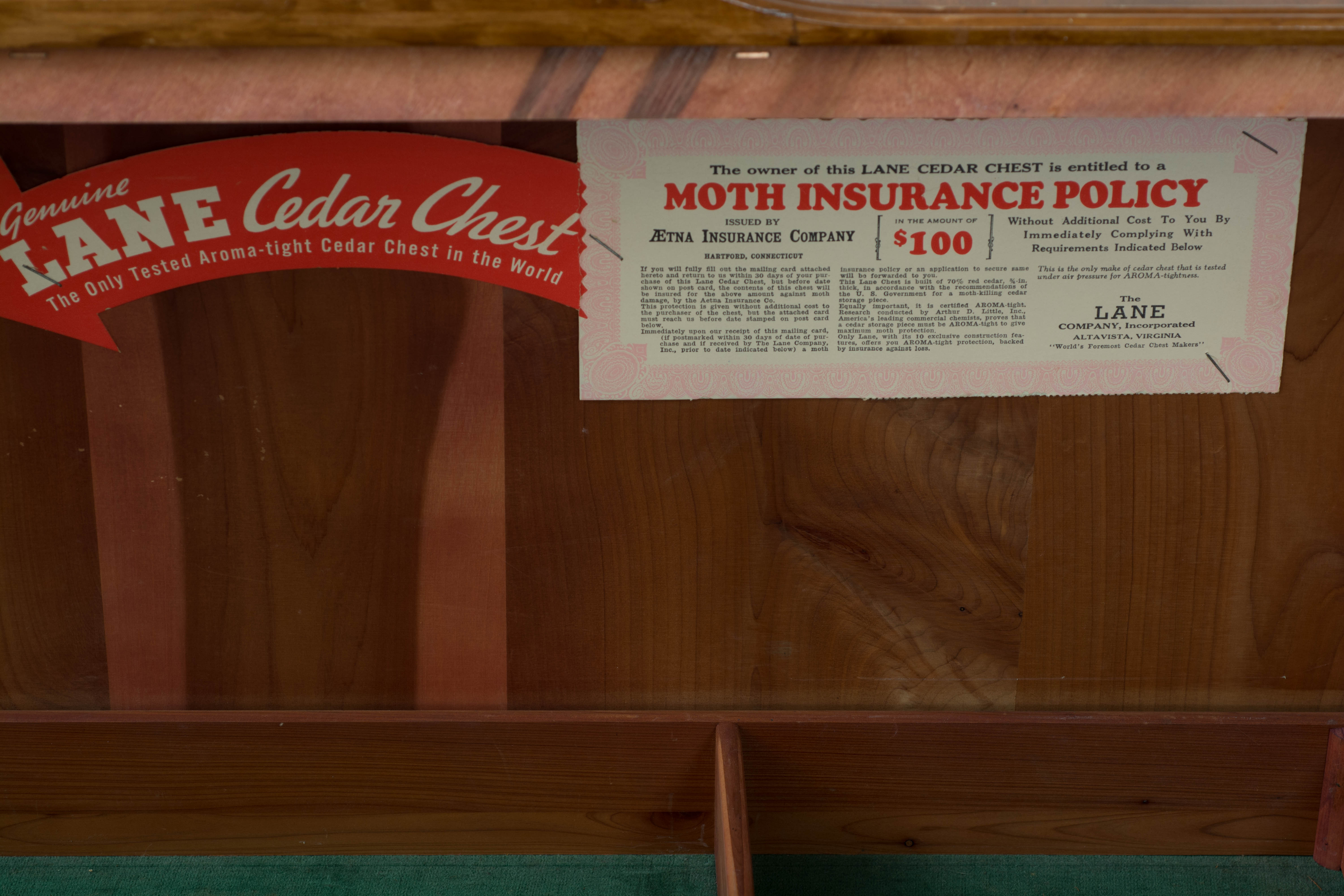 Art Deco Style "Aroma-Tite" Waterfall Cedar Chest by Lane Furniture