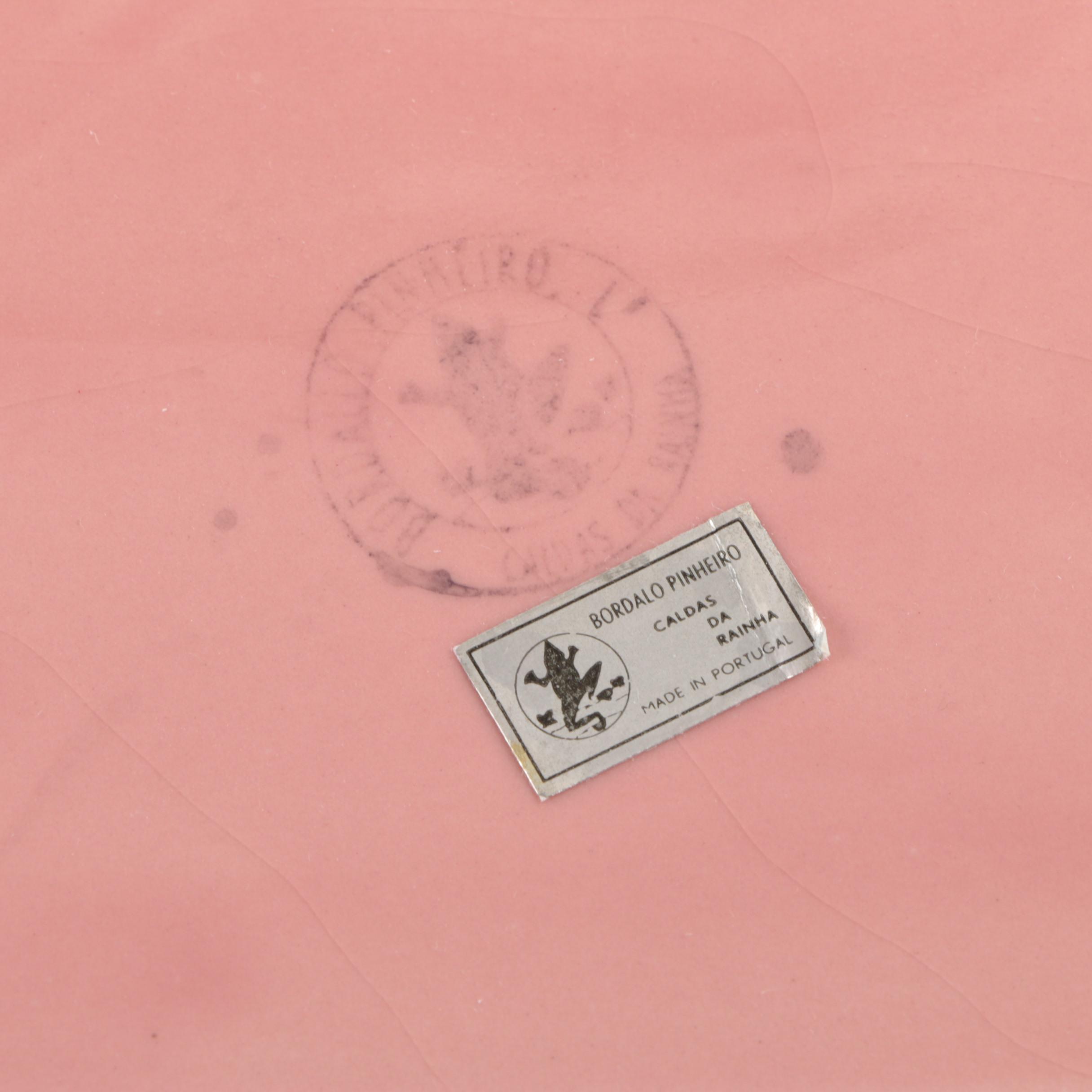 Bordallo Pinneiro "Rabbit Pink" Teapot, Dinner Plate and Sandwich Tray