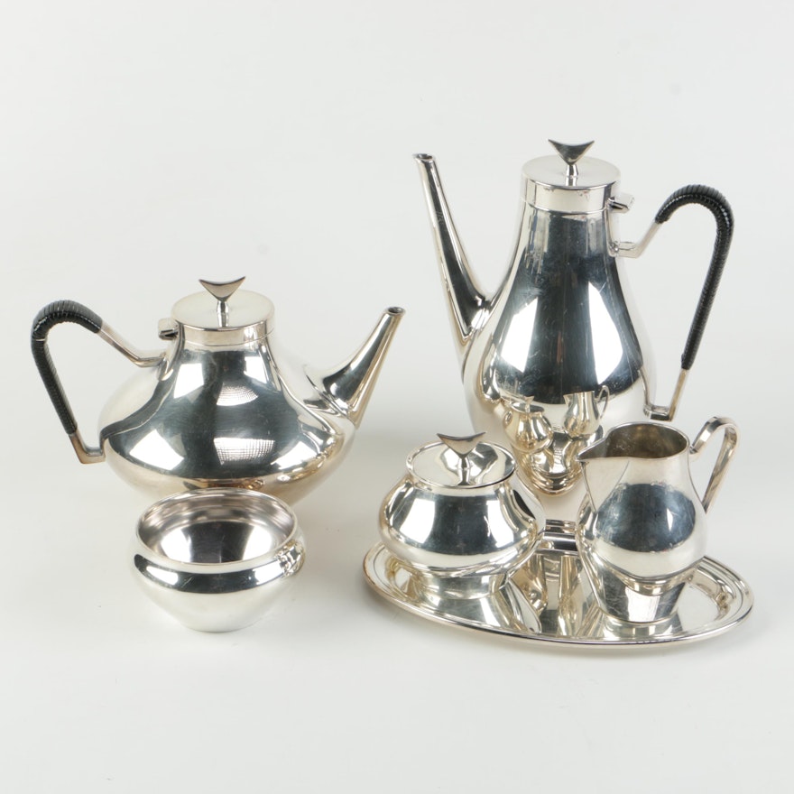 Mid-Century Reed & Barton "Denmark" Modern Silver-Plated Coffee and Tea Service