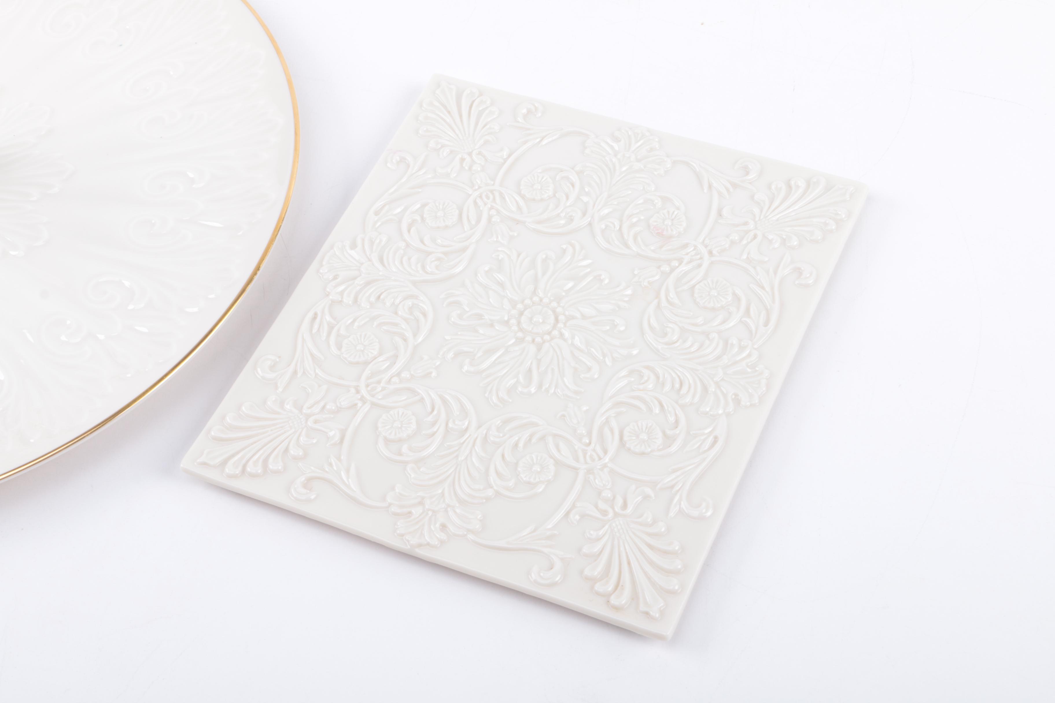 Lenox "Giftware" Trivet and "Chateau" Serving Tray