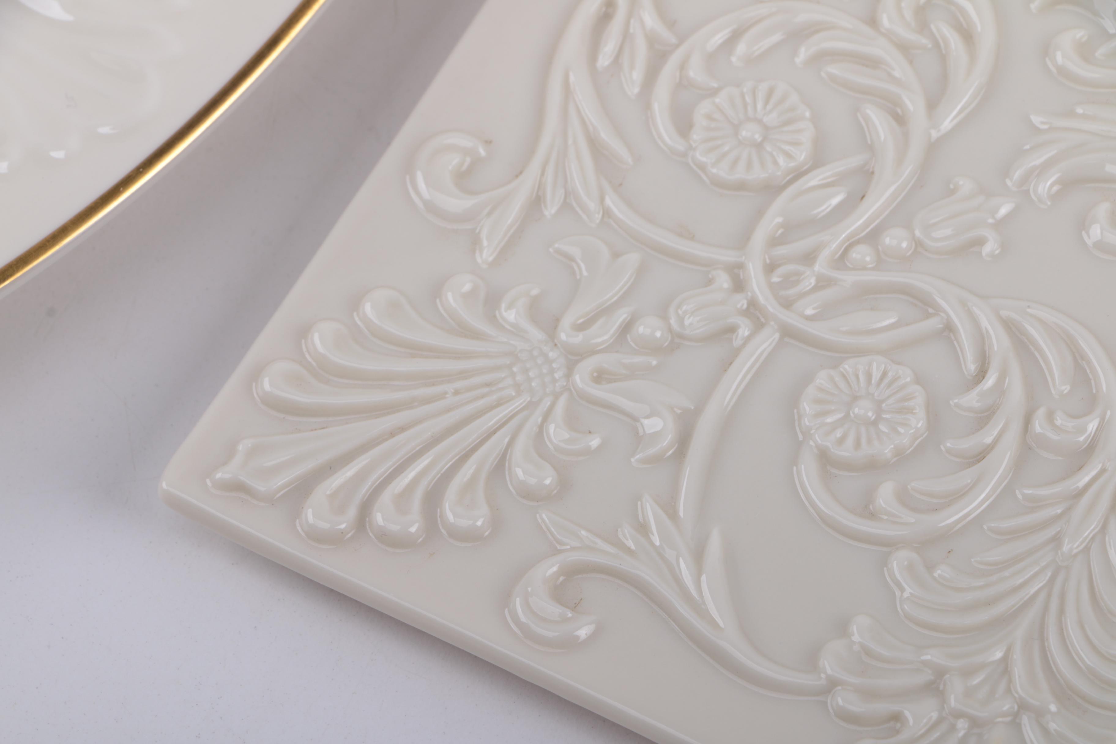 Lenox "Giftware" Trivet and "Chateau" Serving Tray