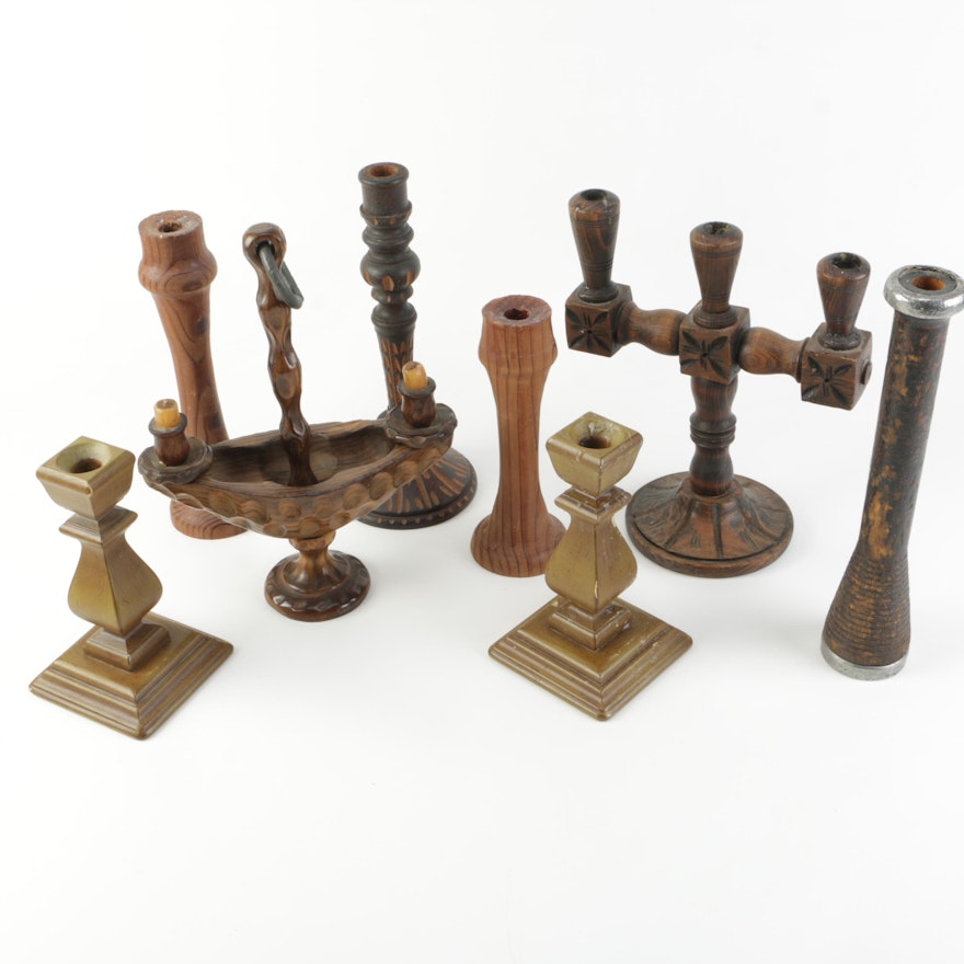 Wooden Candlesticks