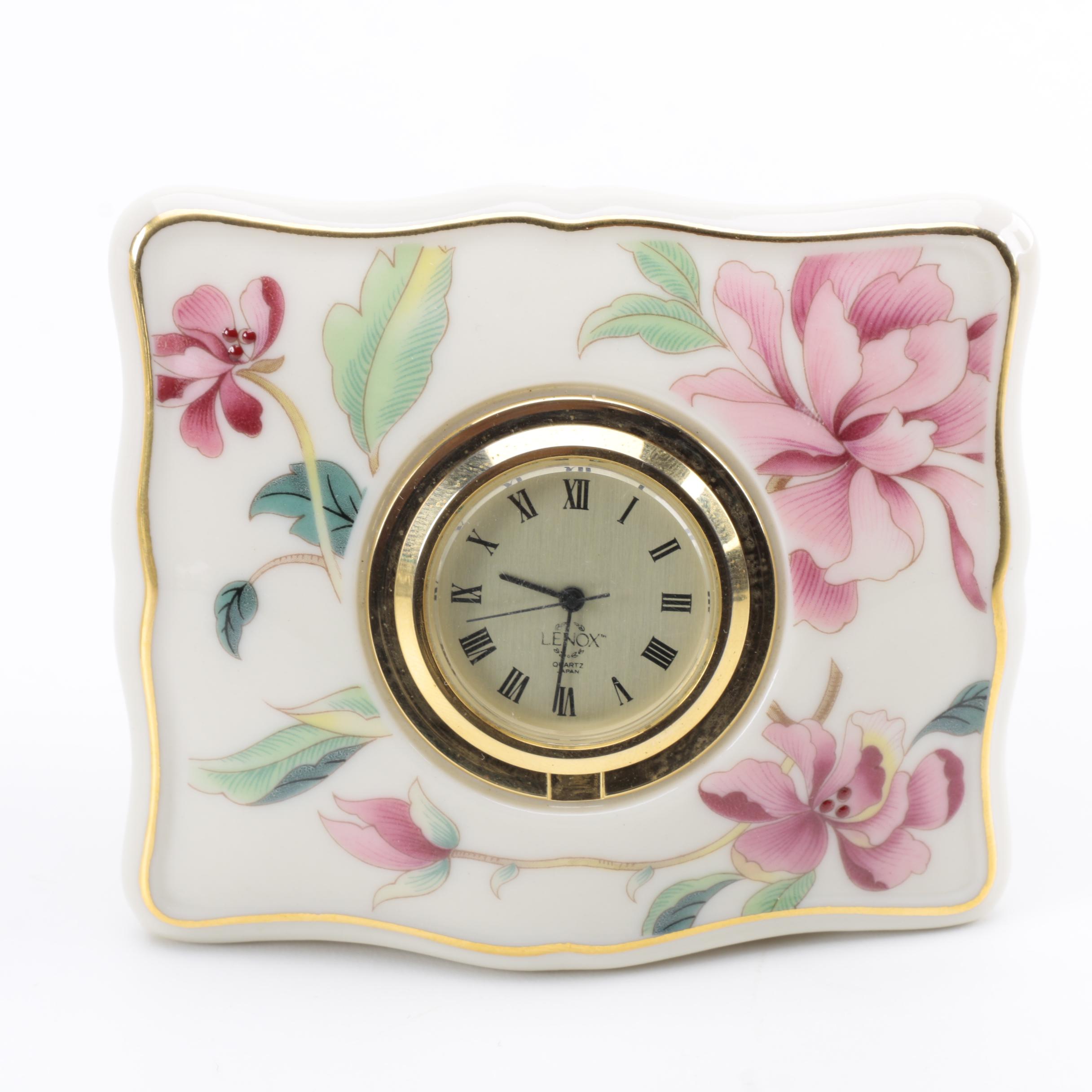 Pair of Lenox Porcelain Desk Clocks