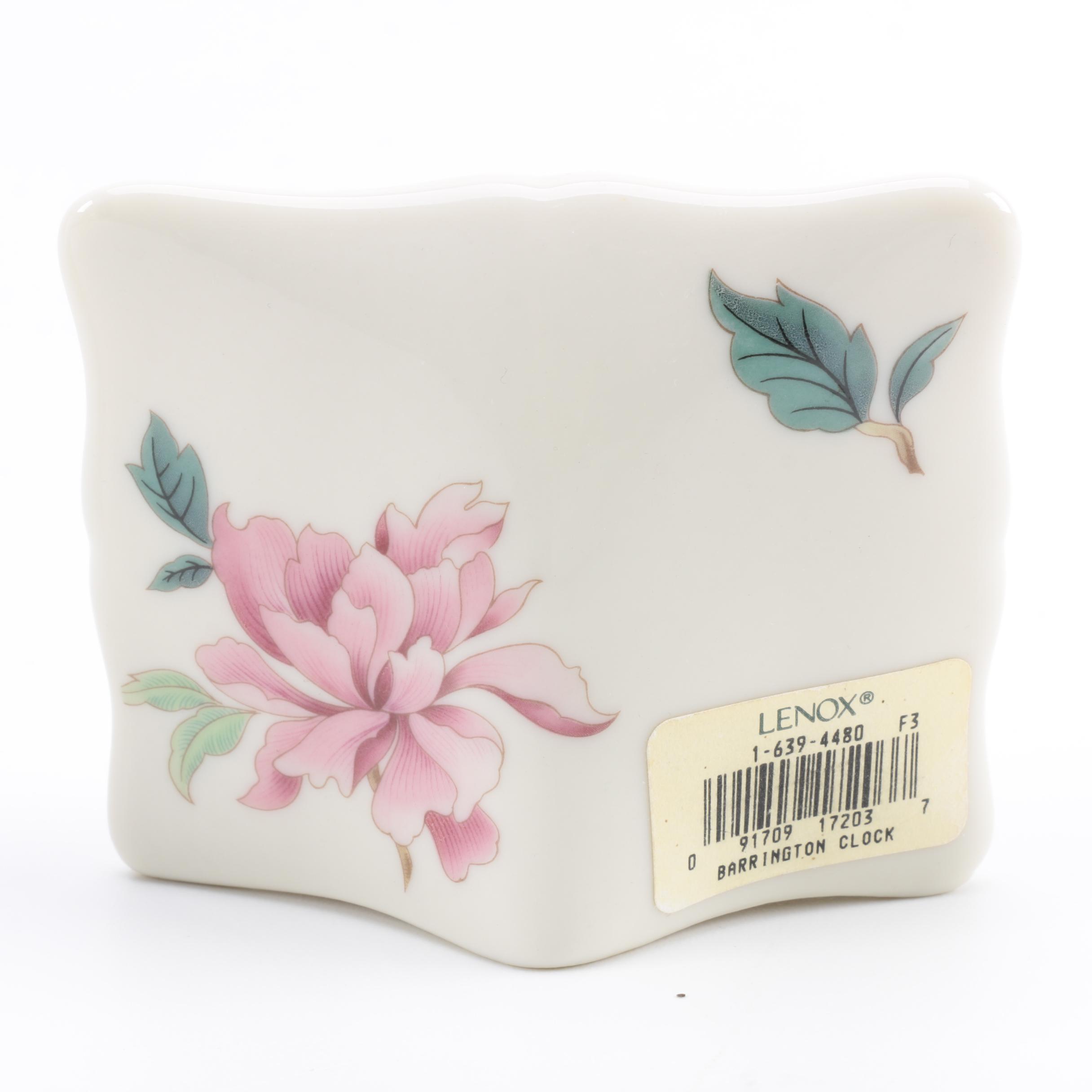 Pair of Lenox Porcelain Desk Clocks