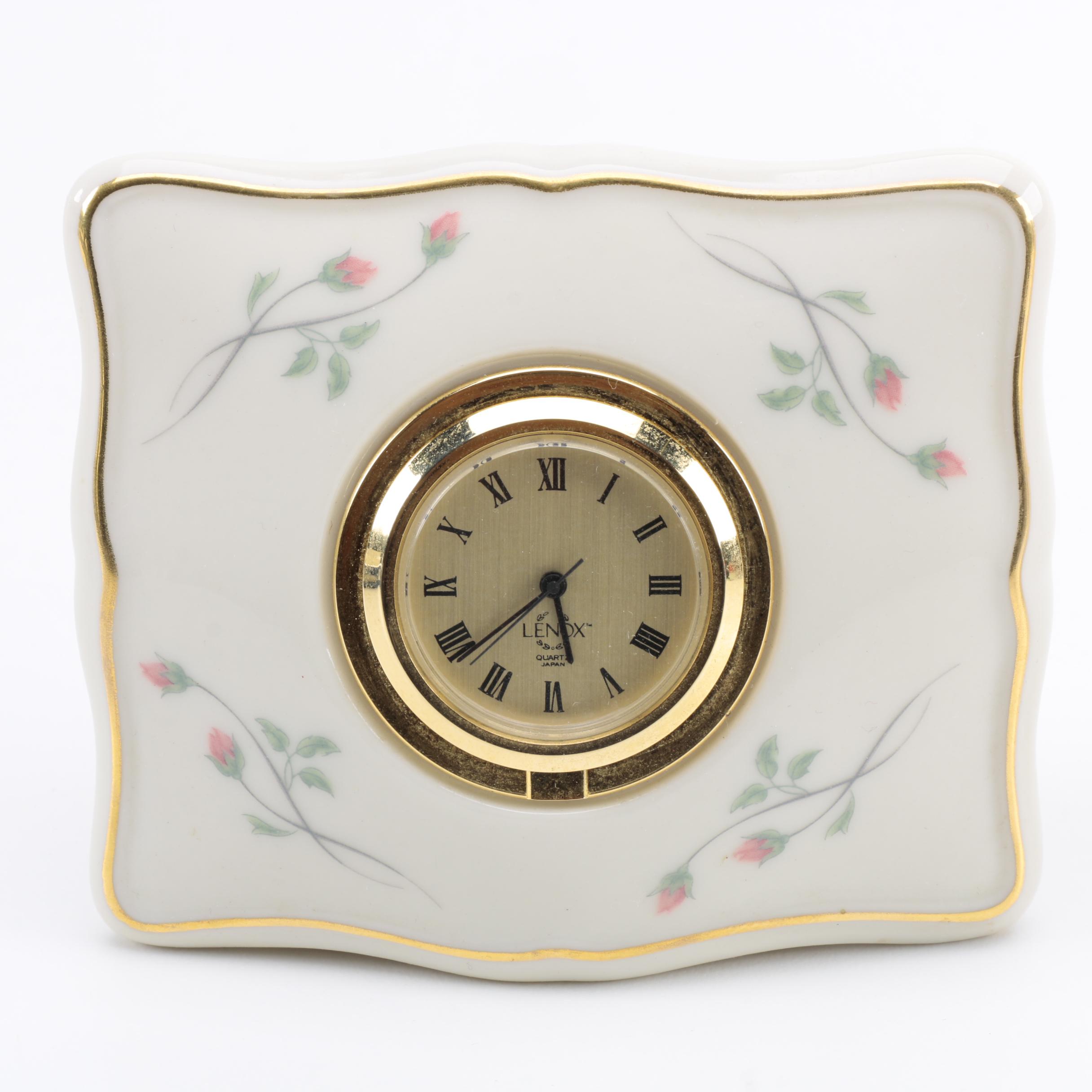 Pair of Lenox Porcelain Desk Clocks