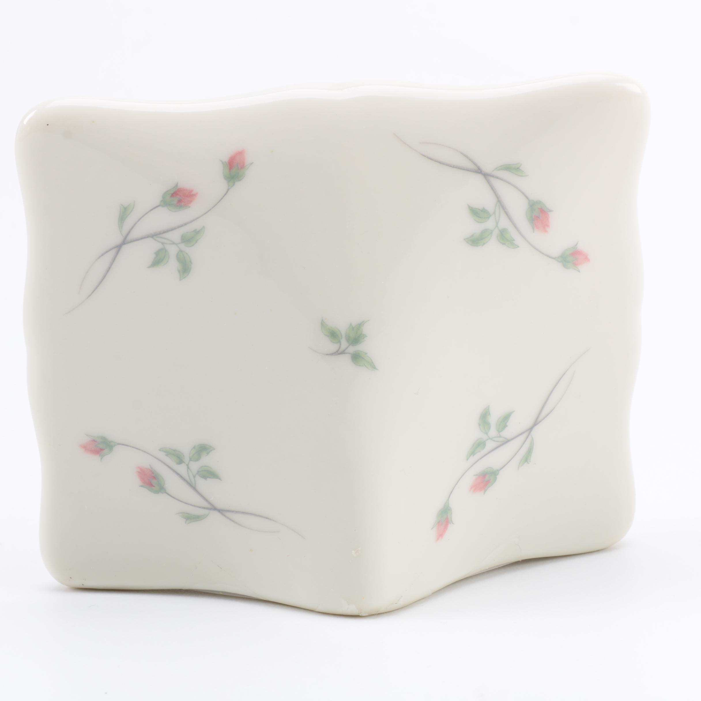 Pair of Lenox Porcelain Desk Clocks