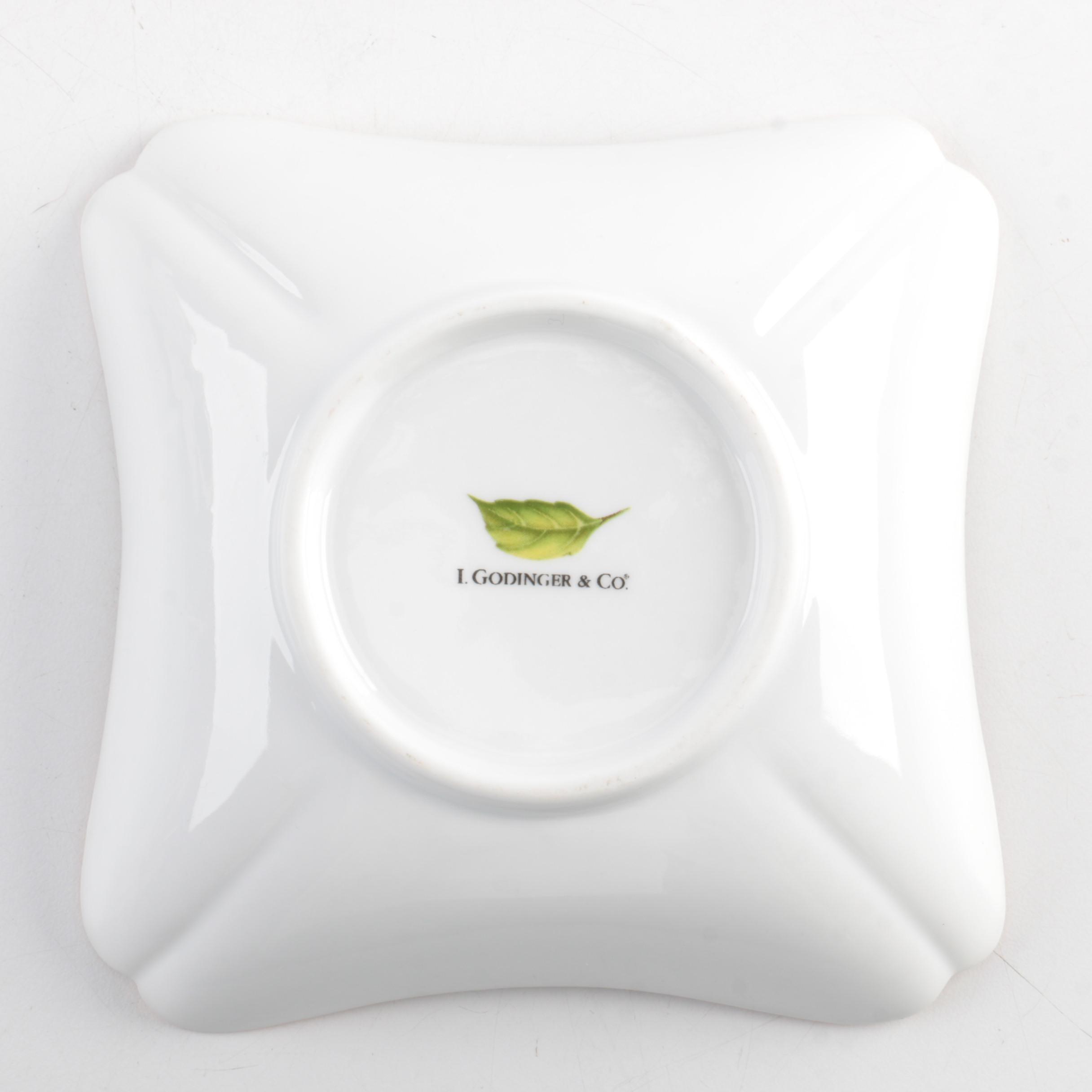 I. Godinger & Co. "Petite Fleur" Teapot and "Jardin" Square Bowl