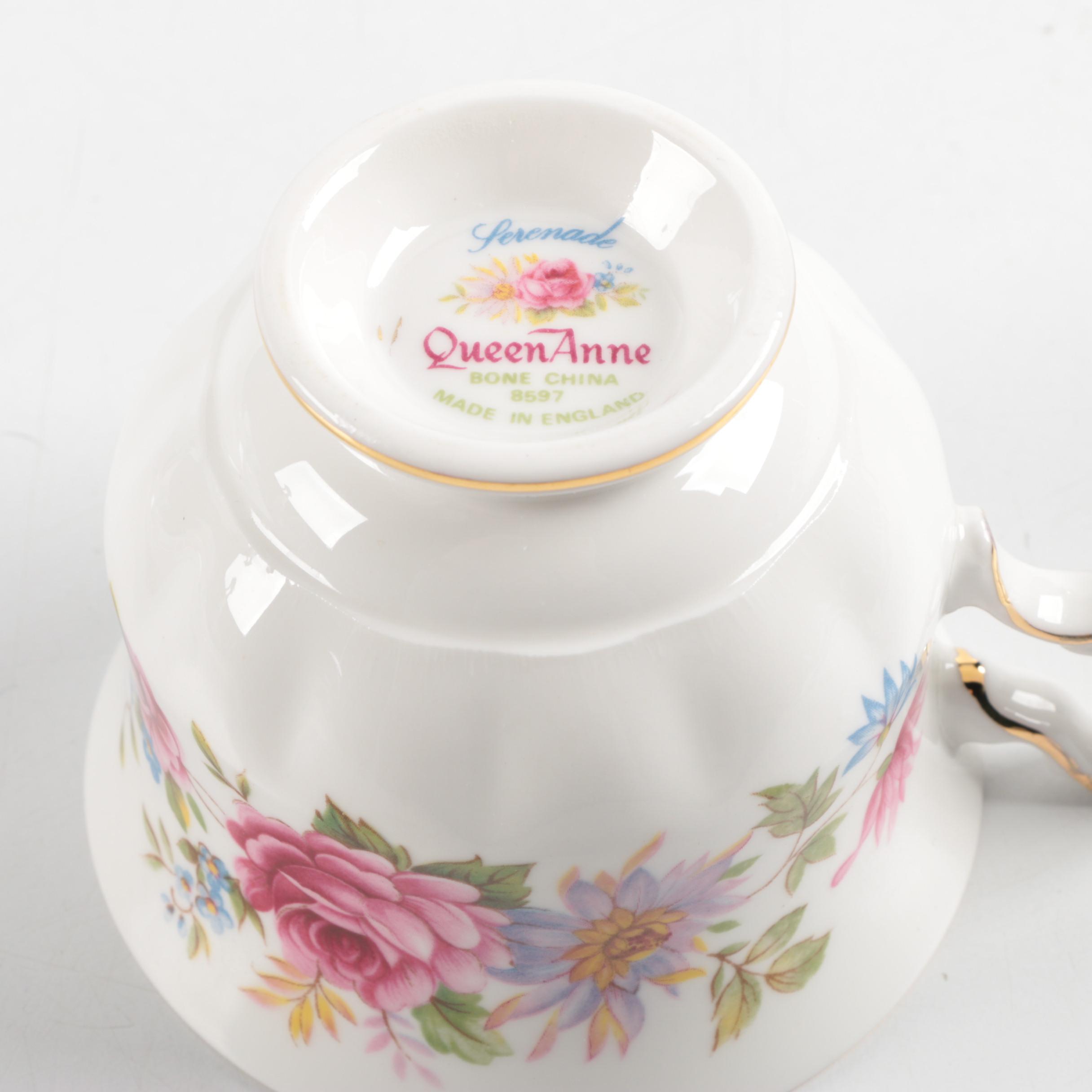 English Bone China Tea Cups and Saucers including Ridgway Potteries