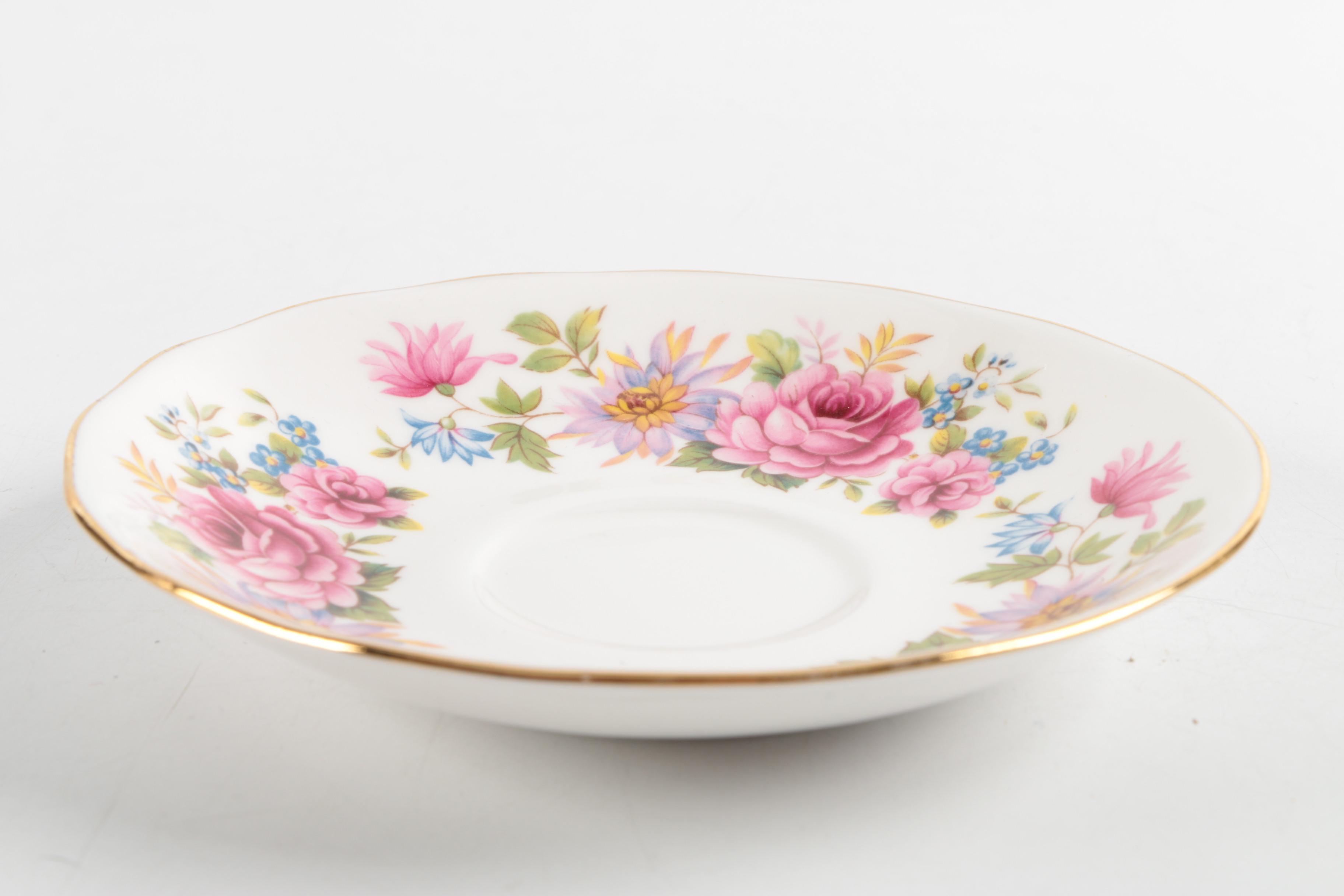 English Bone China Tea Cups and Saucers including Ridgway Potteries