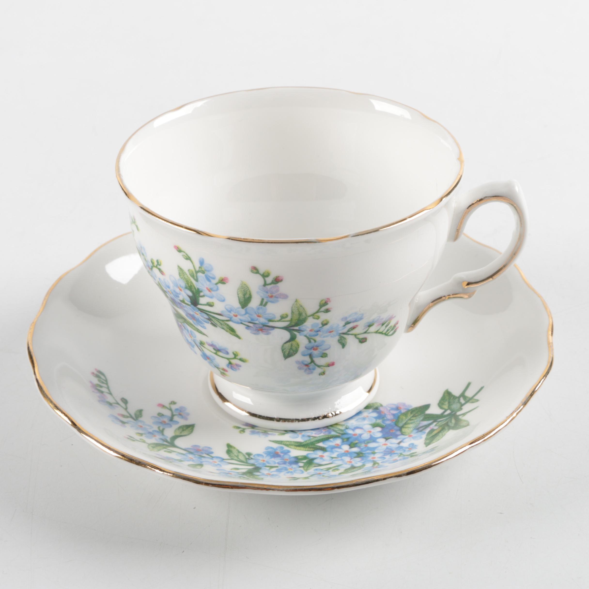 English Bone China Tea Cups and Saucers including Ridgway Potteries