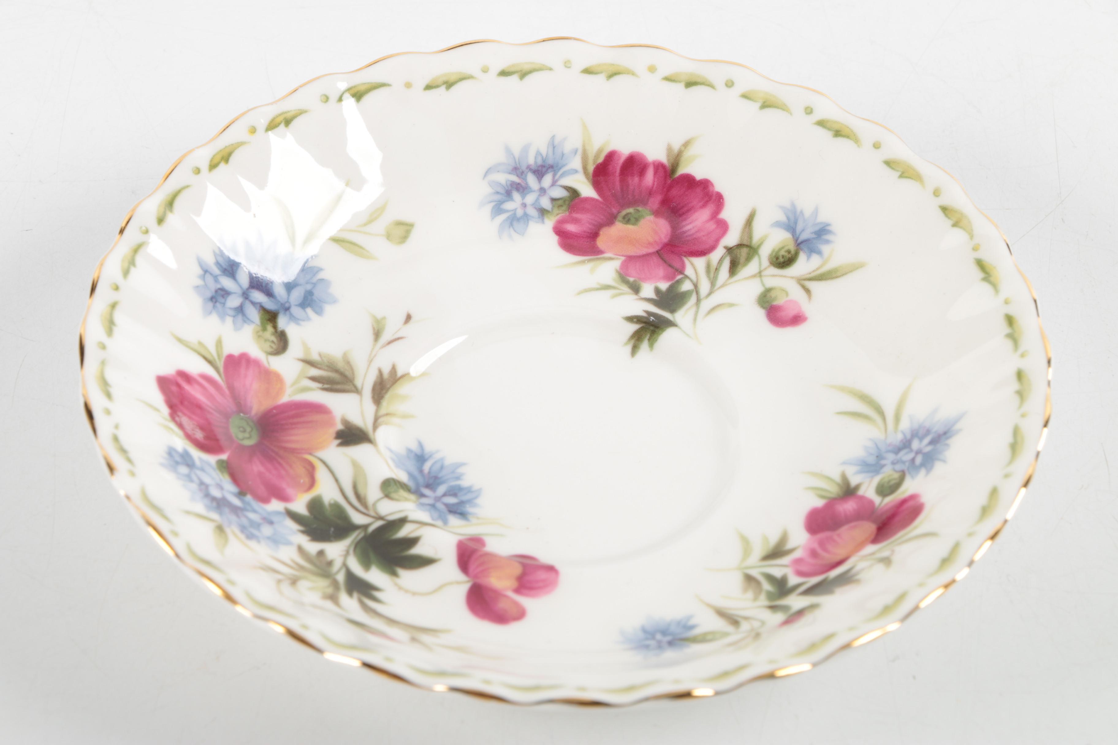 English Bone China Tea Cups and Saucers including Ridgway Potteries