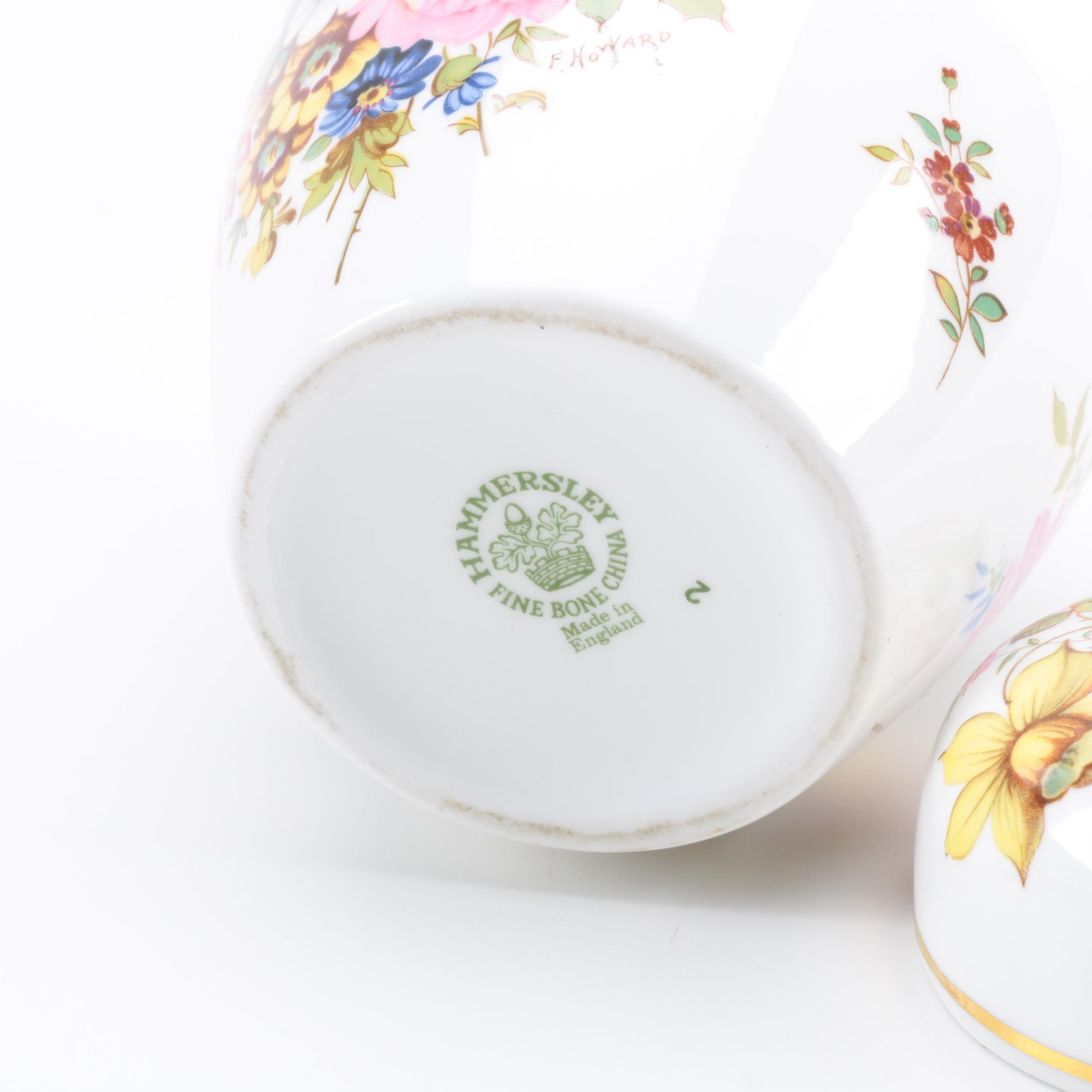 Hammersley Ginger Jar and Royal Worcester Sauce Dishes