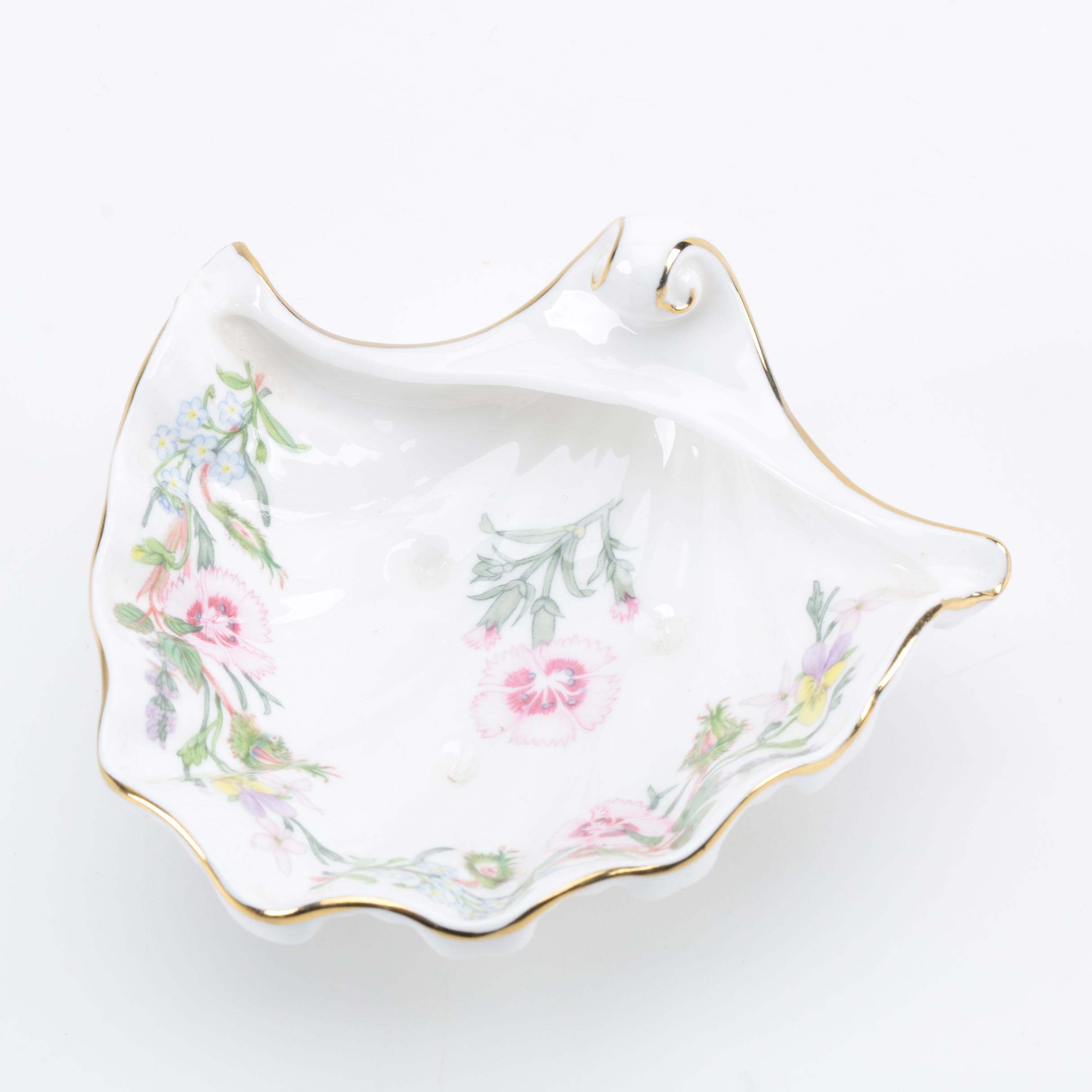 Aynsley "Wild Tudor" Vase and Candy Dish